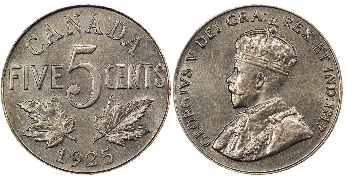 The 1925 Canadian 5 Cents: One of the Key Dates in the George V Nickel Series