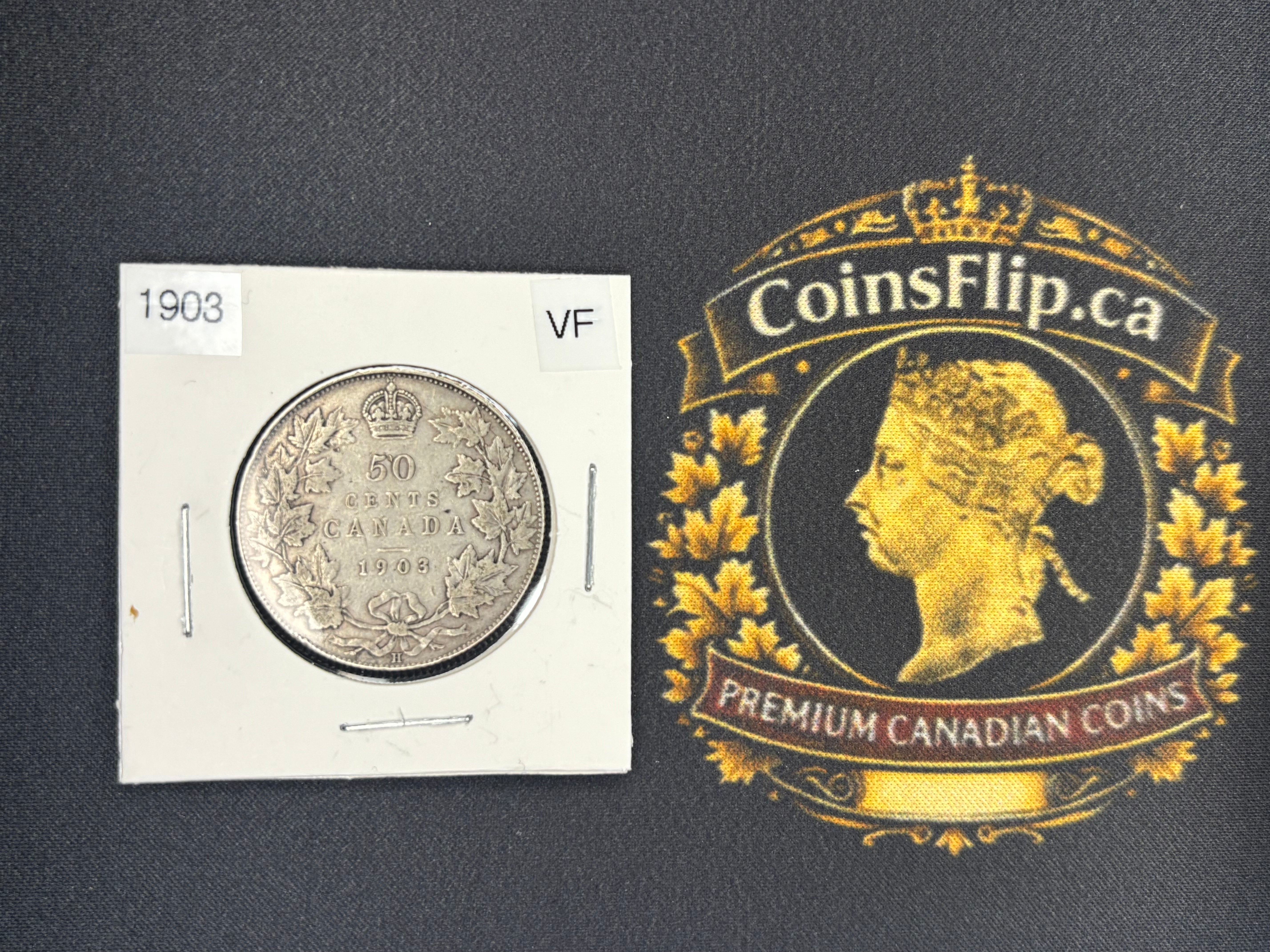 Canadian Silver Coin - 50 cents - 1903H Raw VF