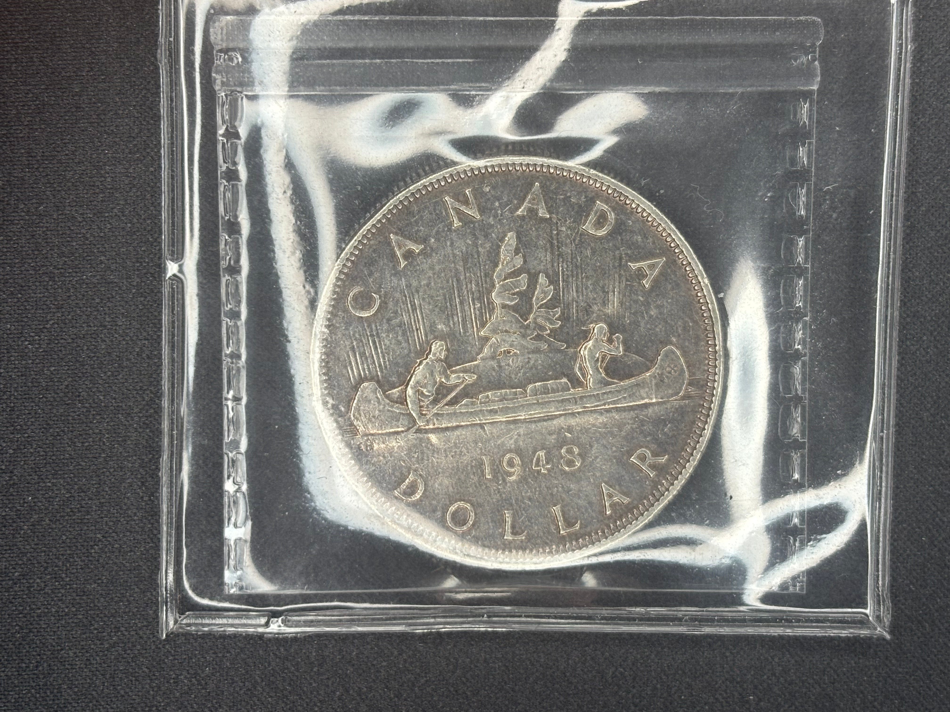 Key date - Canadian Silver Coin - Dollar - 1948 EF45 ICCS