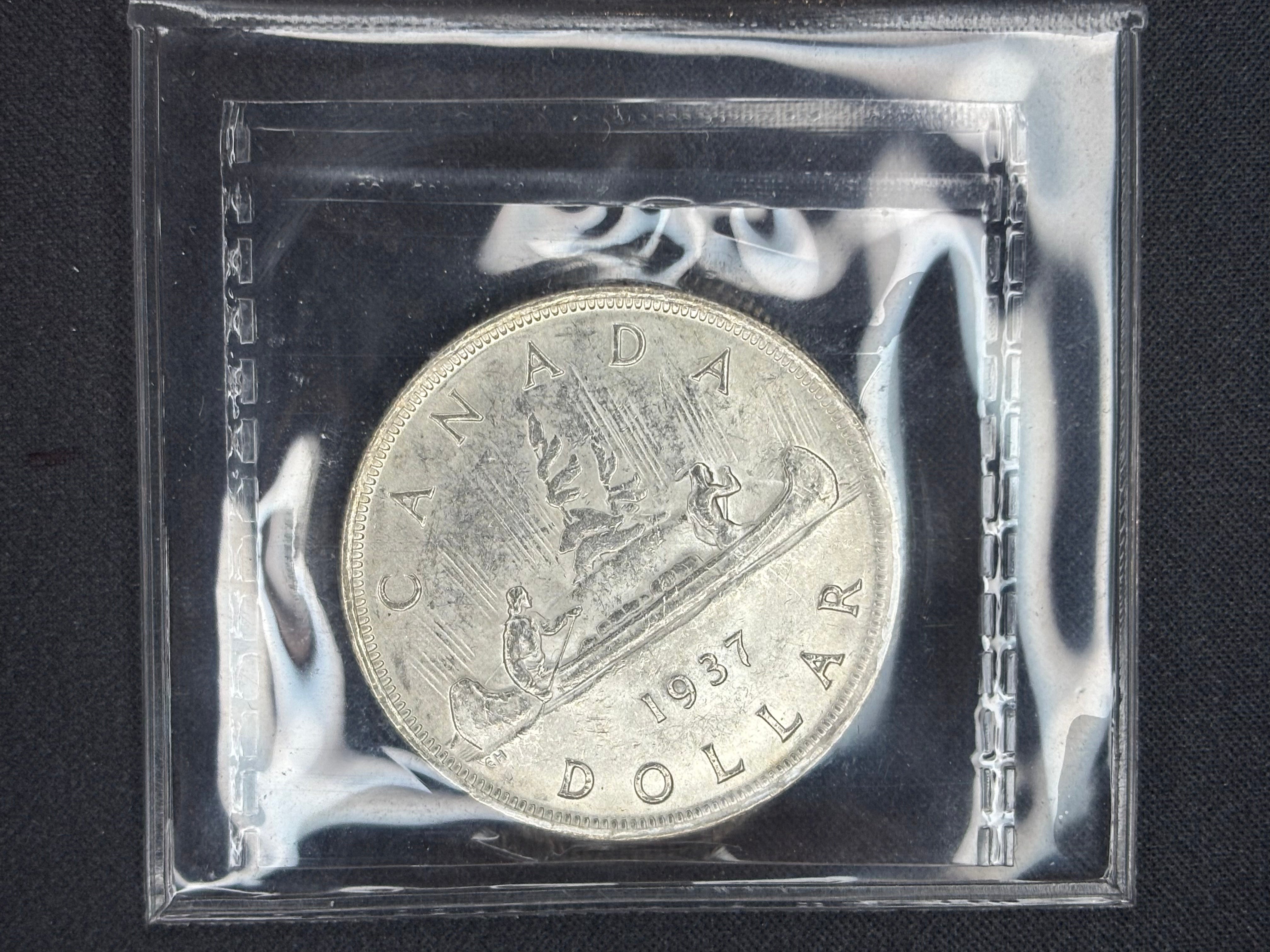 Canadian Silver Coin - Dollar - 1937 ICCS MS60