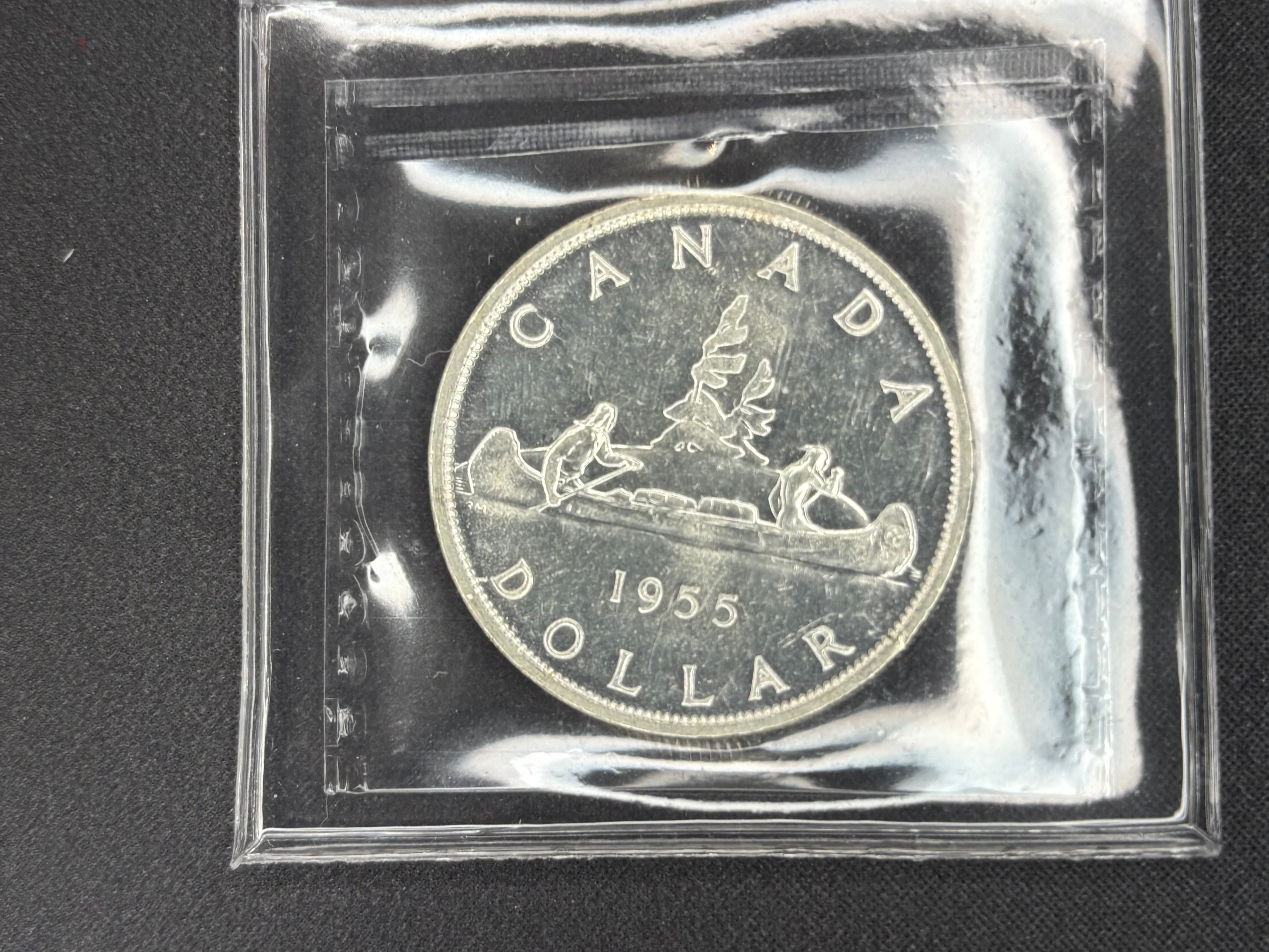 Canadian Silver Coin - Dollars - 1955 Arn MS63 ICCS