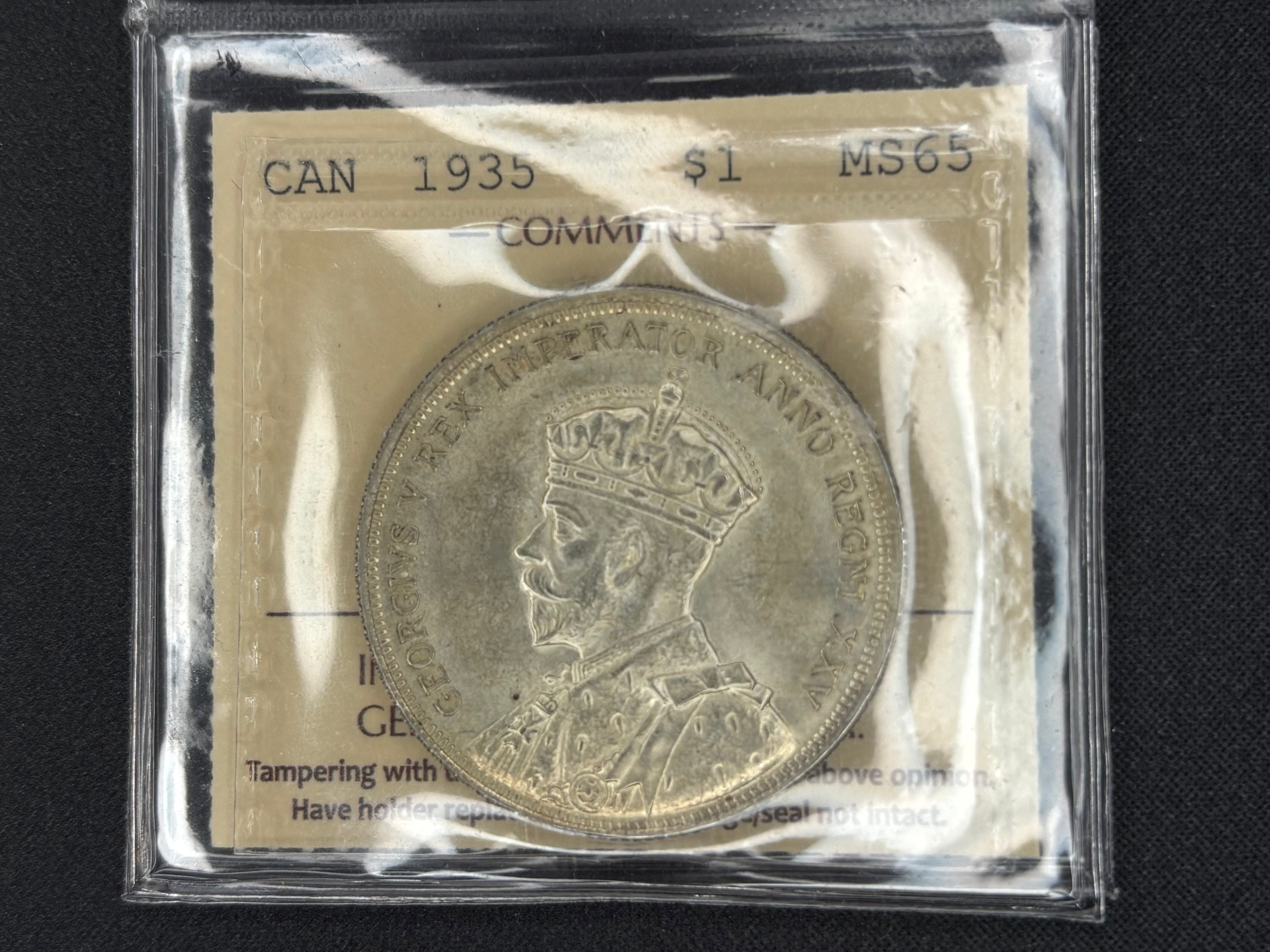 Canadian Silver Coin - Dollars - 1935 MS65 ICCS