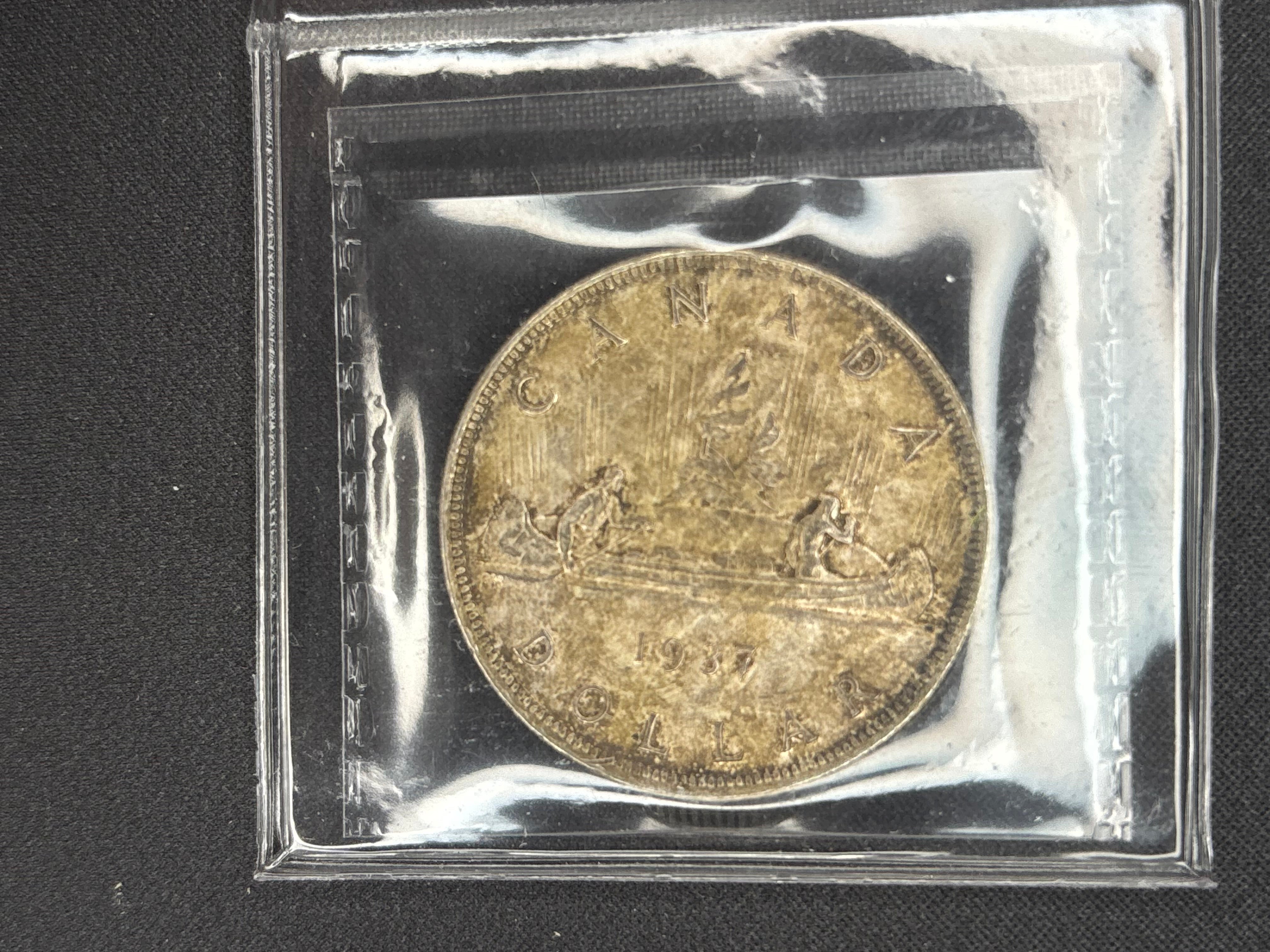 Canadian Silver Coin - Dollars - 1937 MS64 ICCS