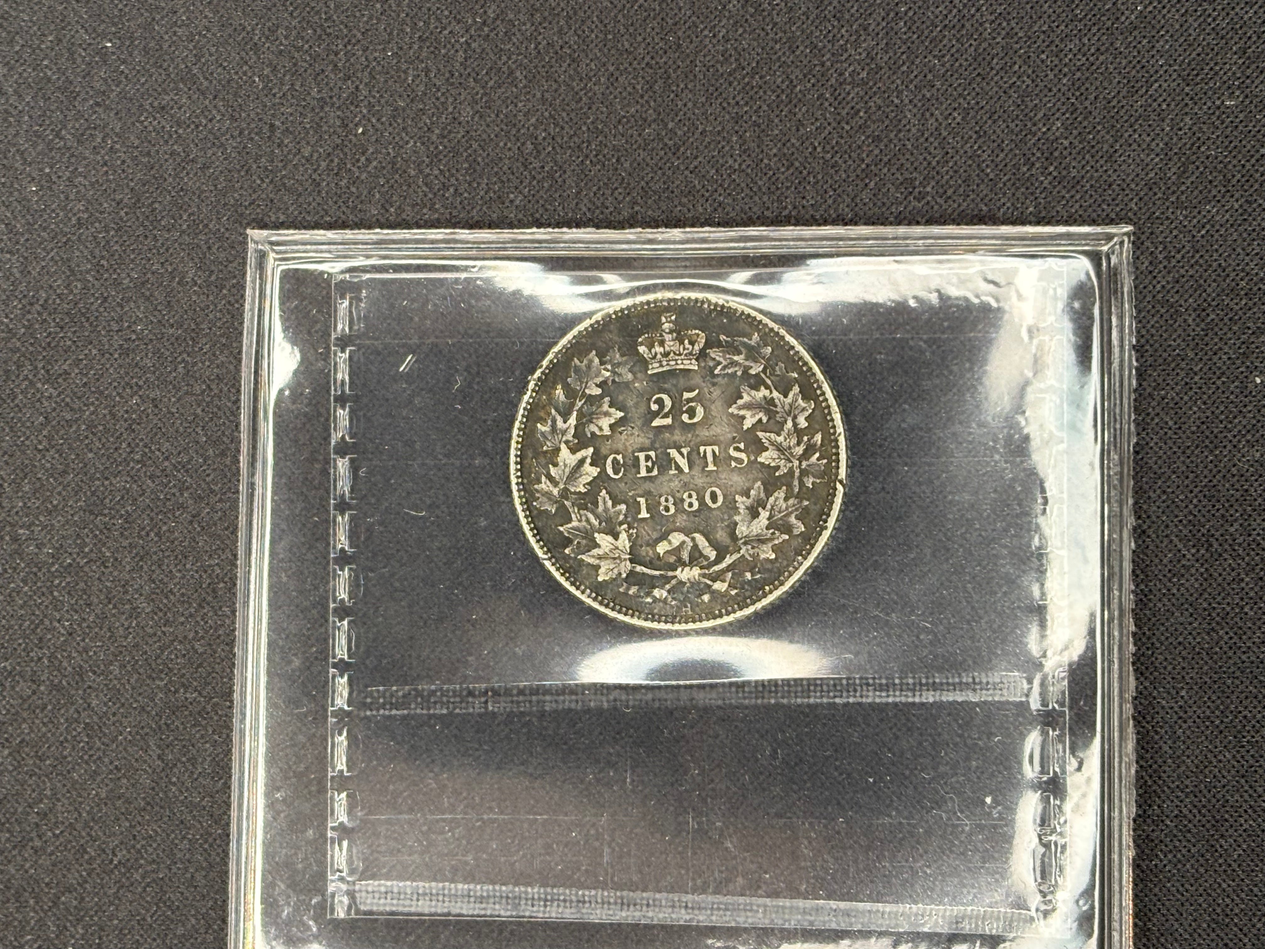 Canadian Silver Coin - 25 cents - 1880H Wide0 - VF20 ICCS