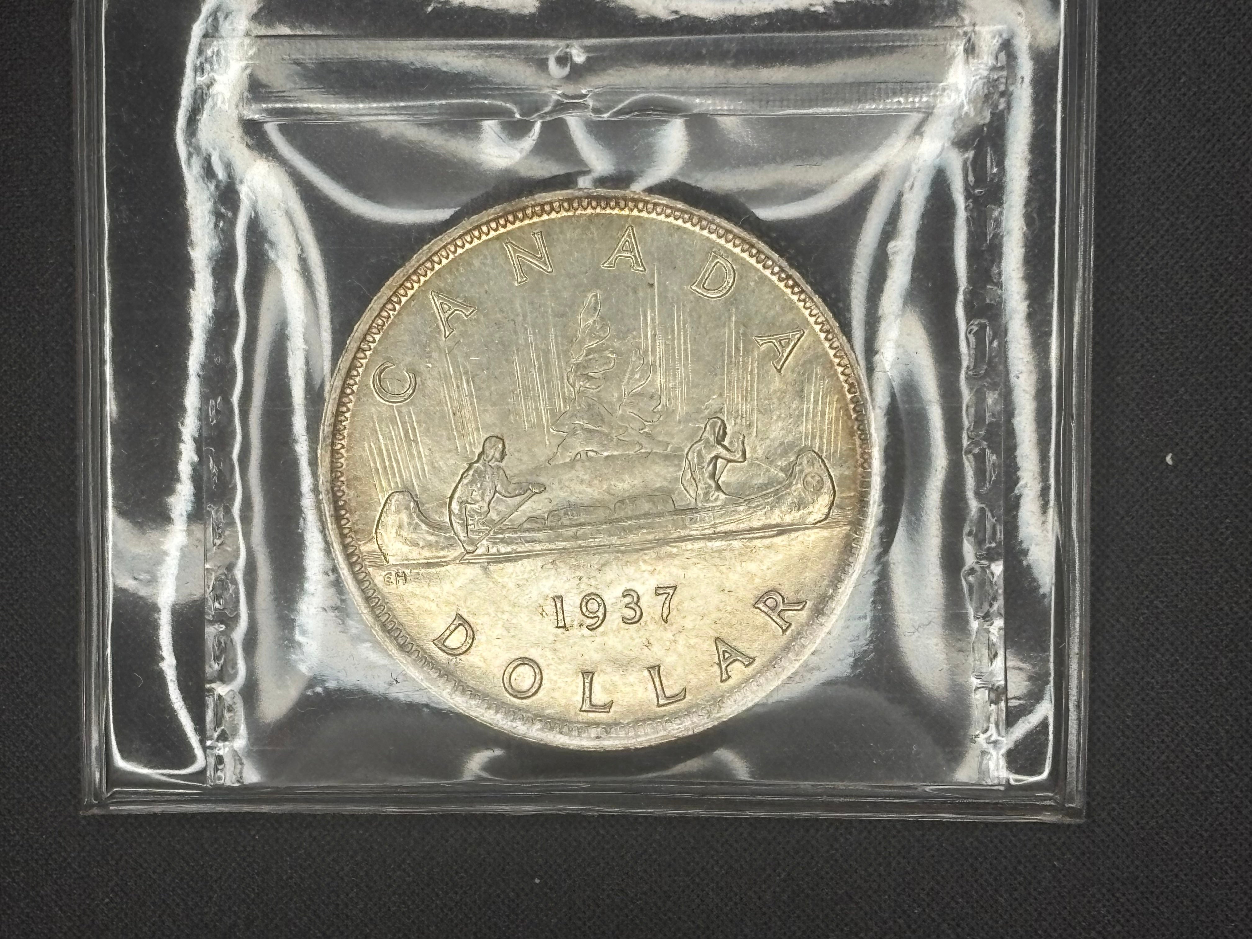 Canadian Silver Coin - Dollars - 1937 MS64 ICCS