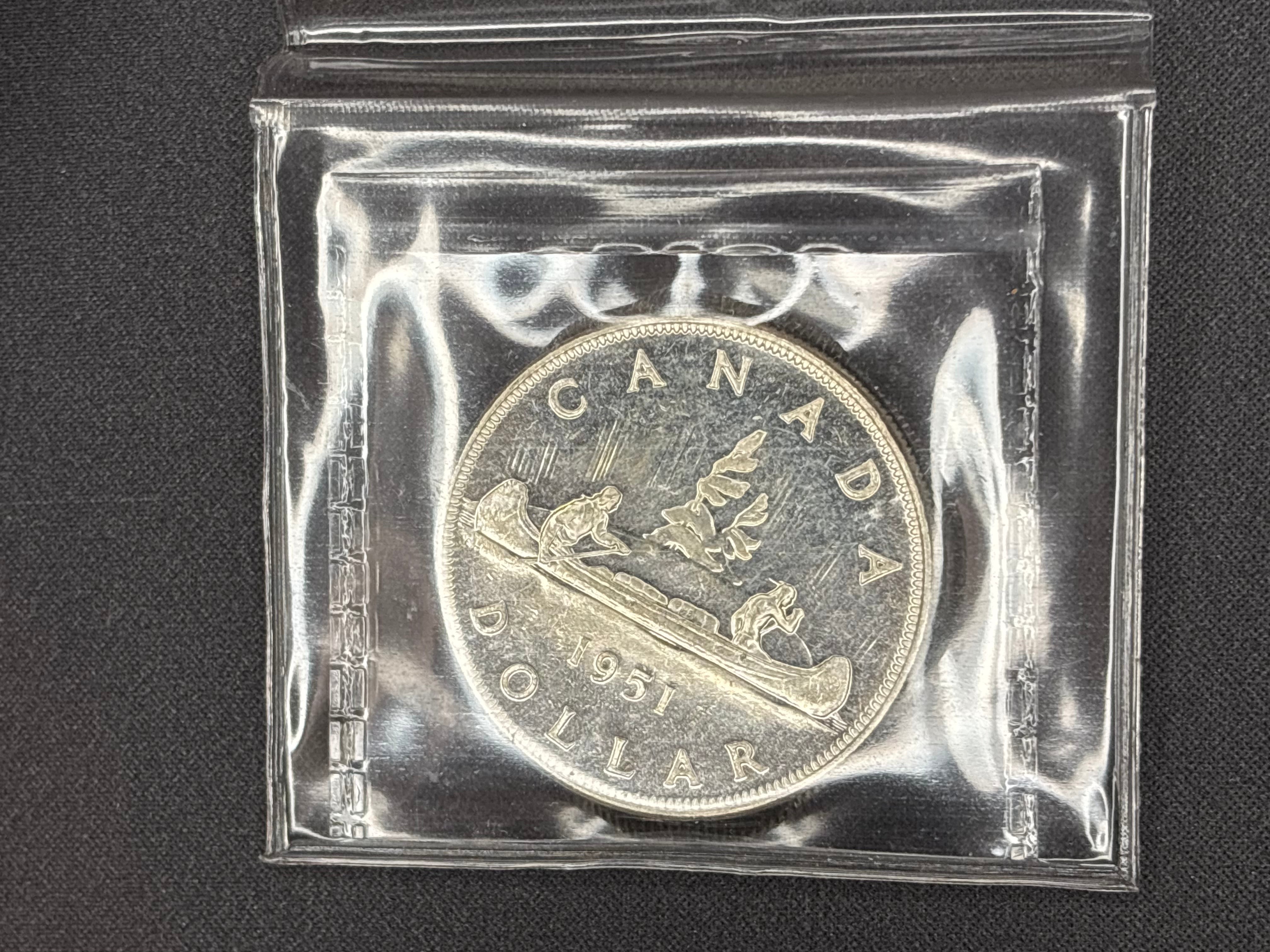 Canadian Silver Coin - Dollar - 1951 MS65 ICCS