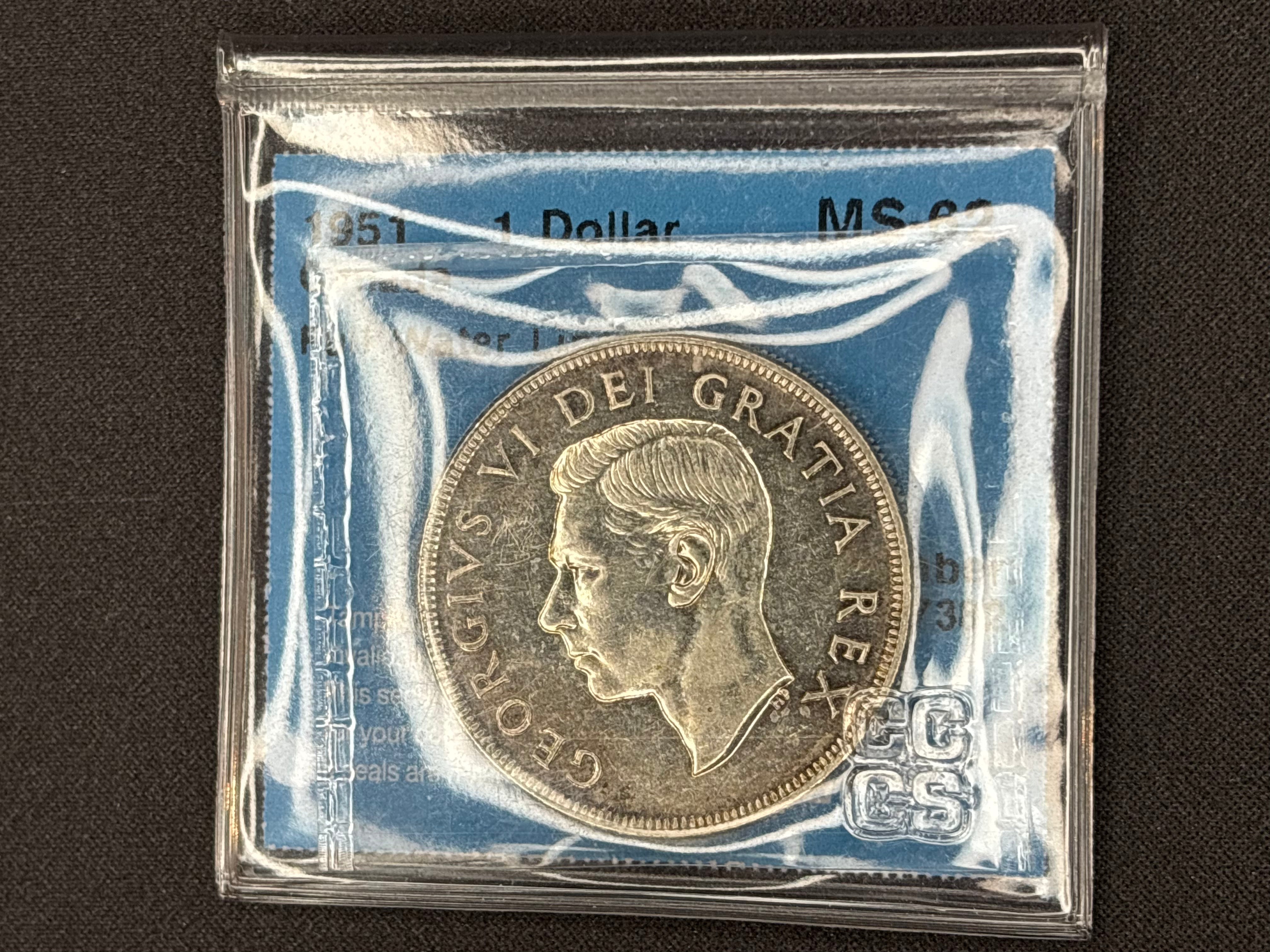 Canadian Silver Coin - Dollar - 1951 MS62 CCCS