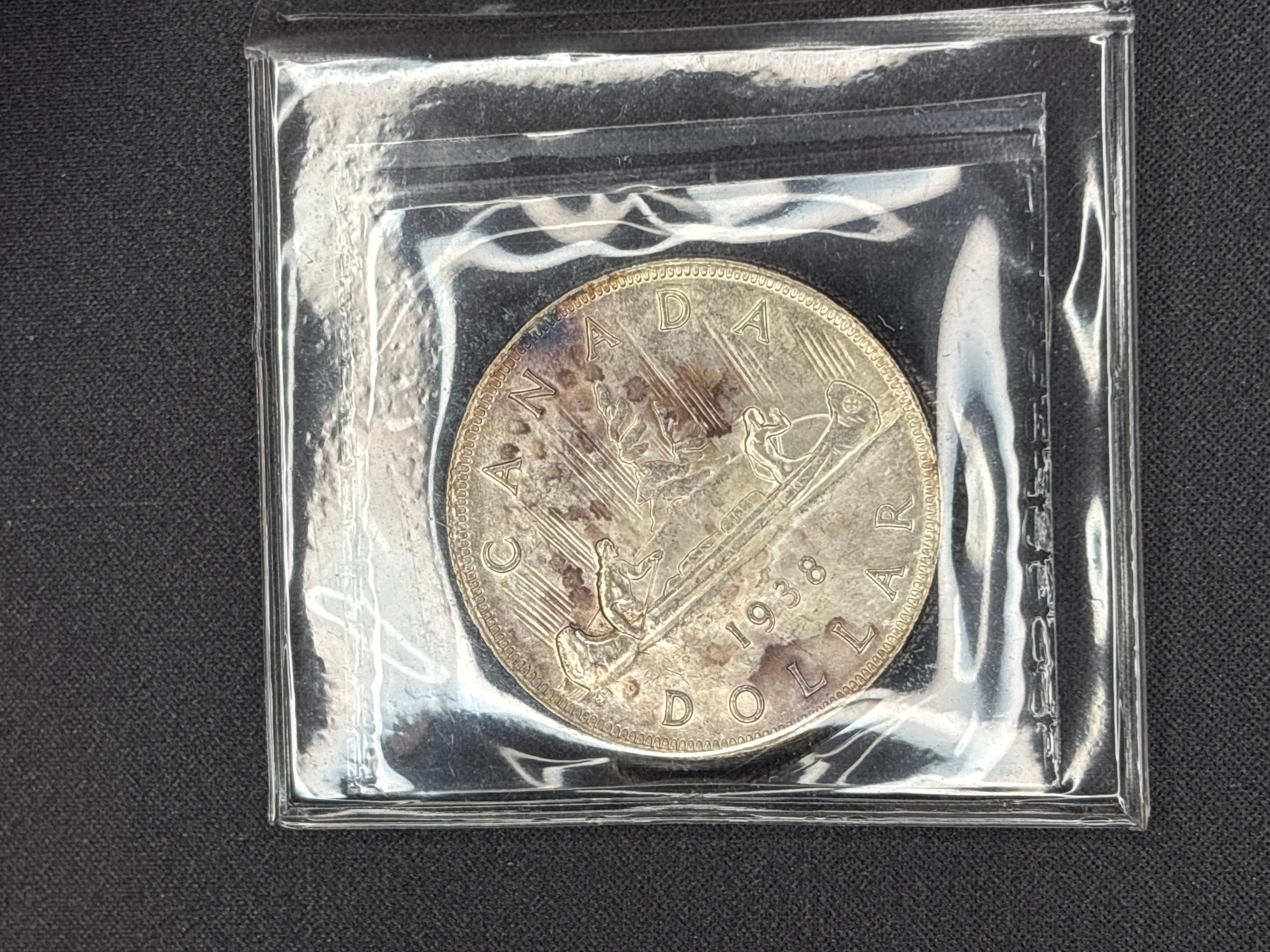Canadian Silver Coin - Dollar - 1938 MS64 ICCS