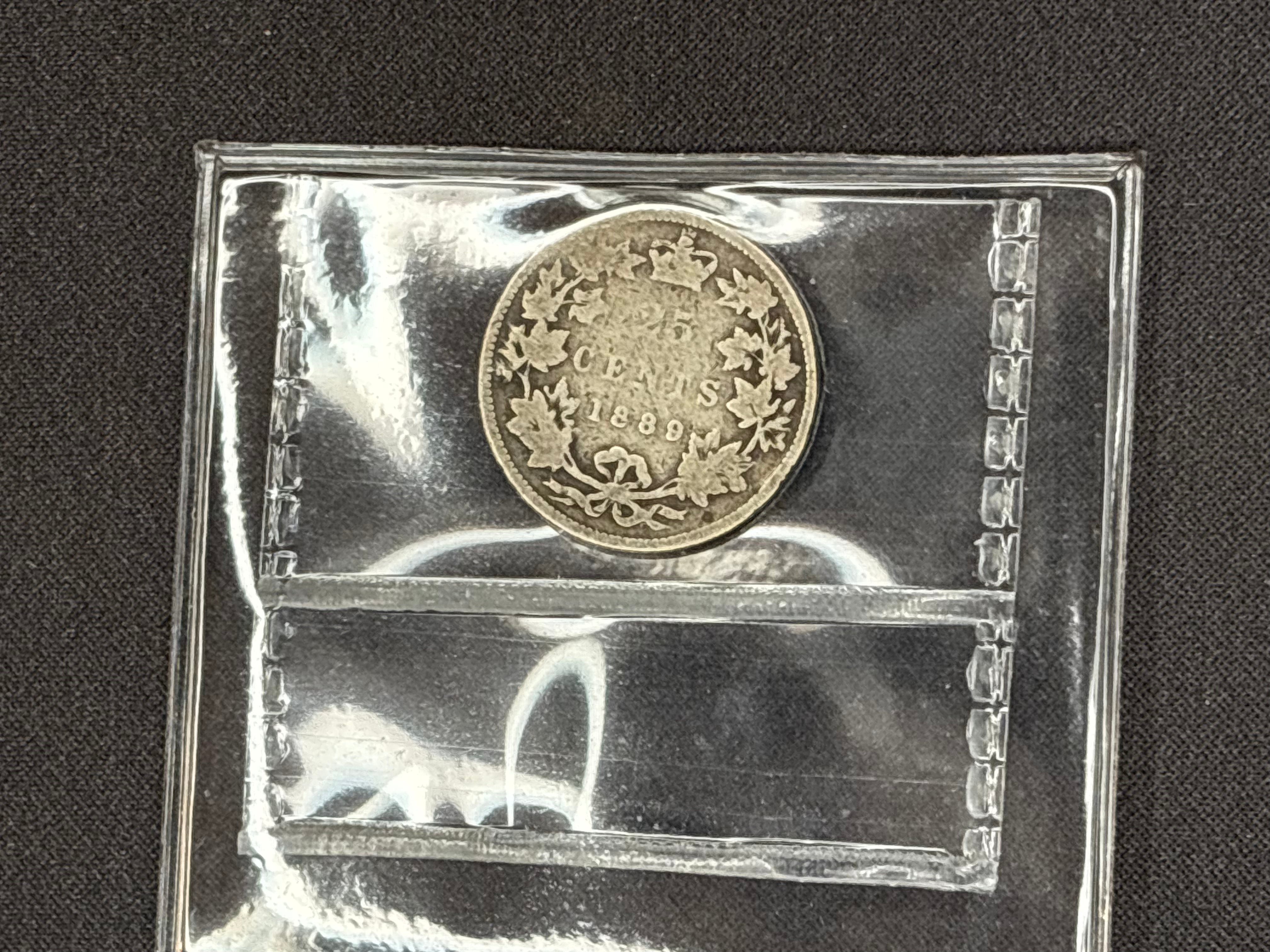 Key date Canadian Silver Coin - 25 cents - 1889 AG3 ICCS