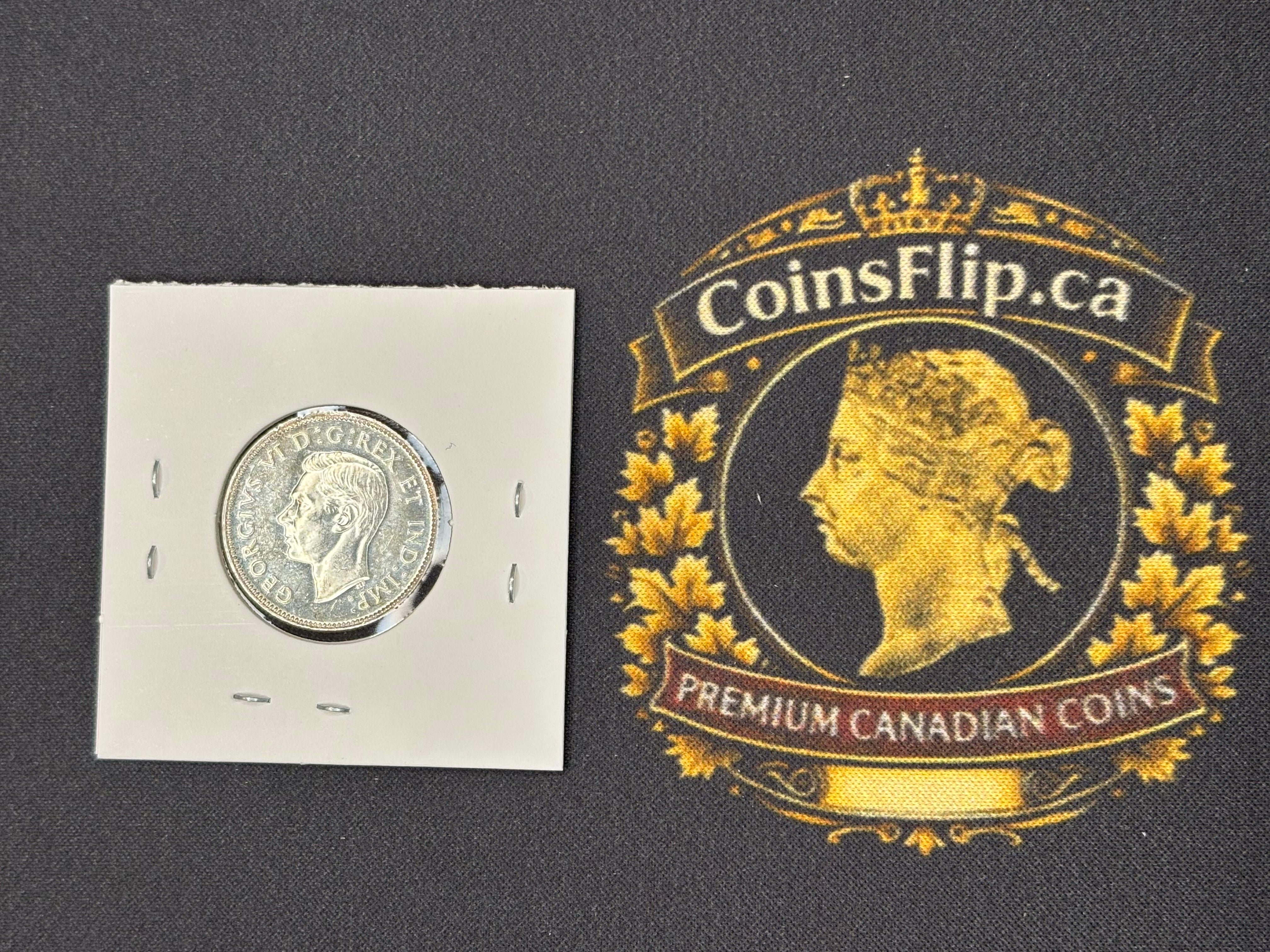 Canadian Silver Coin - 25 cents - 1947 ML AU55
