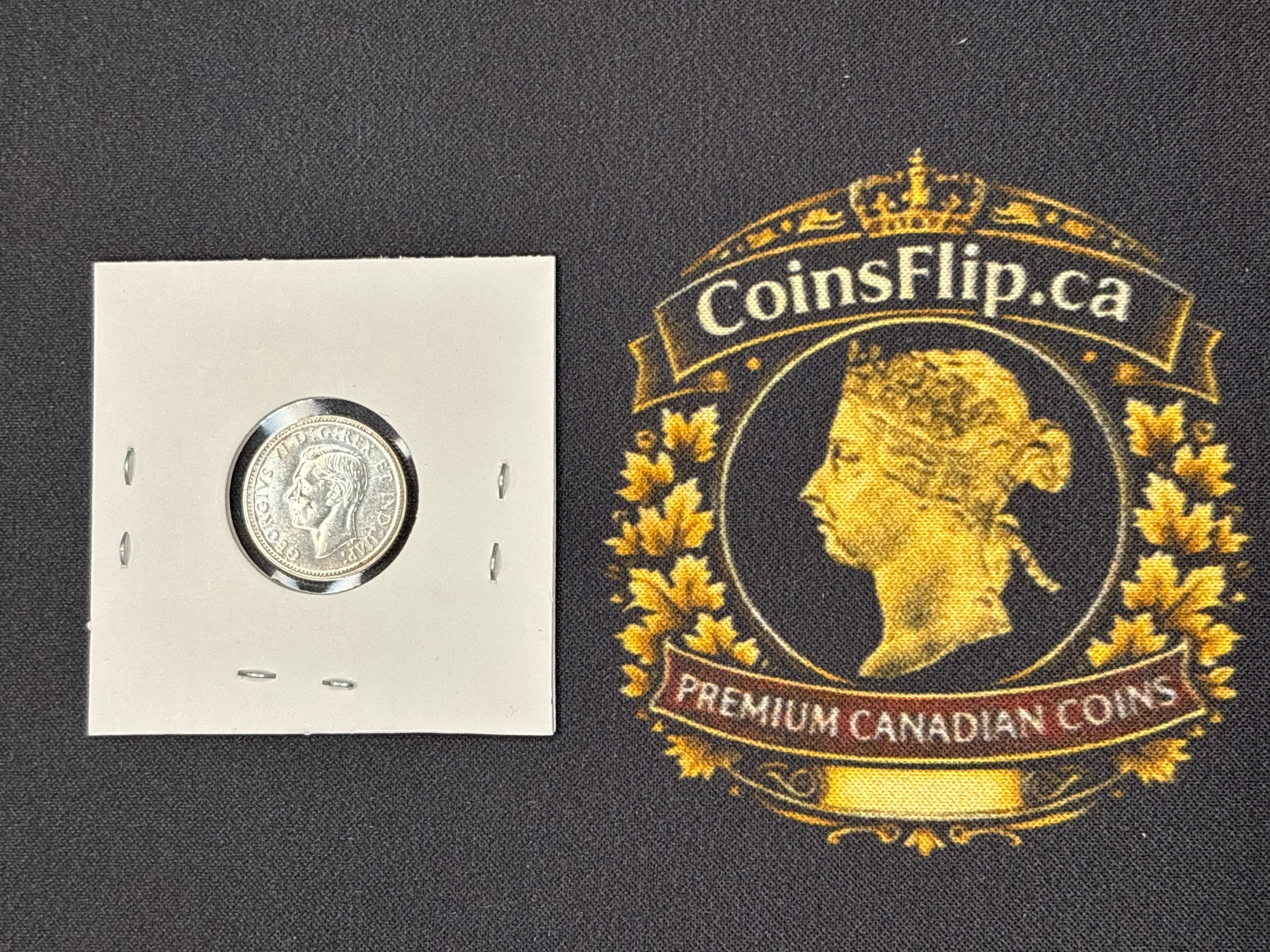 Canadian Silver Coin - 10 cents - 1946 AU50
