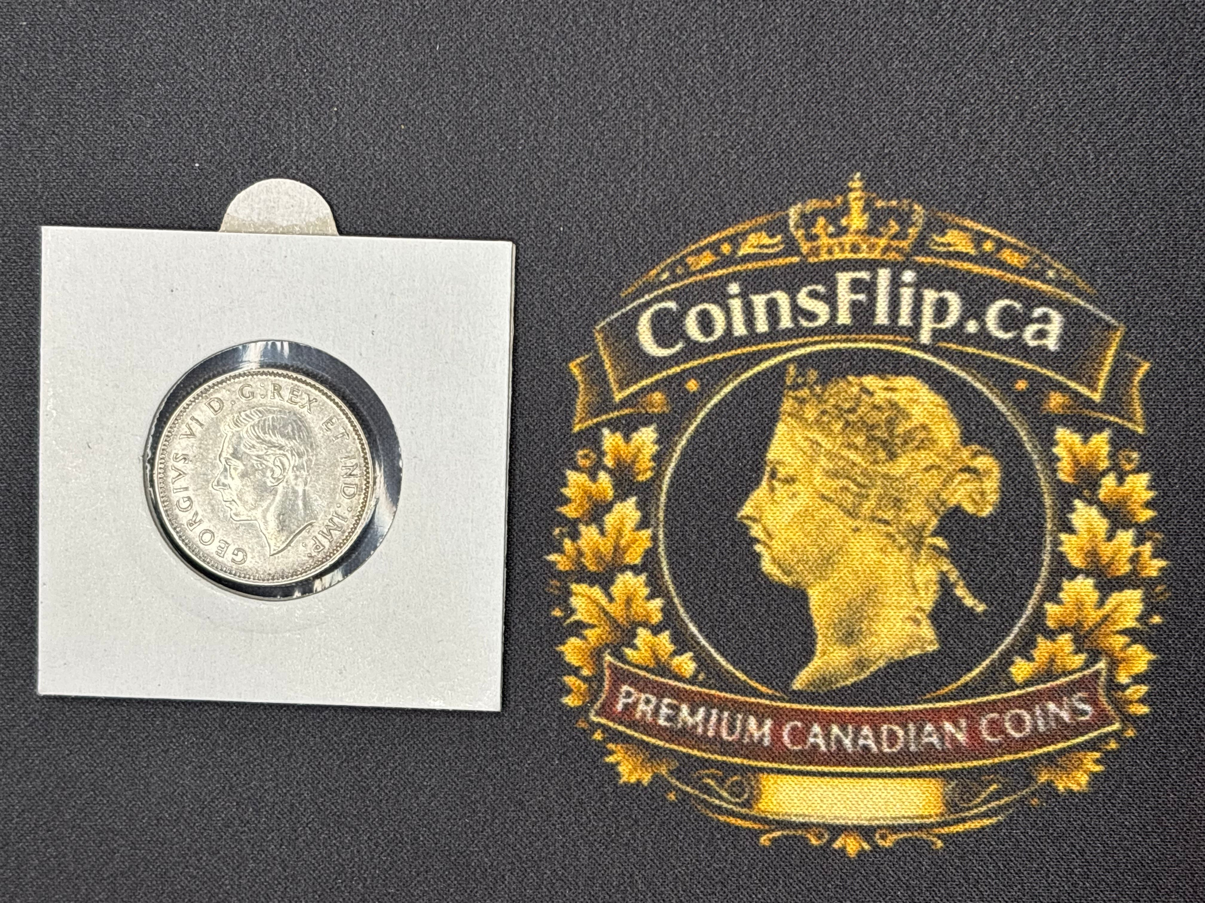 Canadian Silver Coin - 25 cent - 1943 AU55
