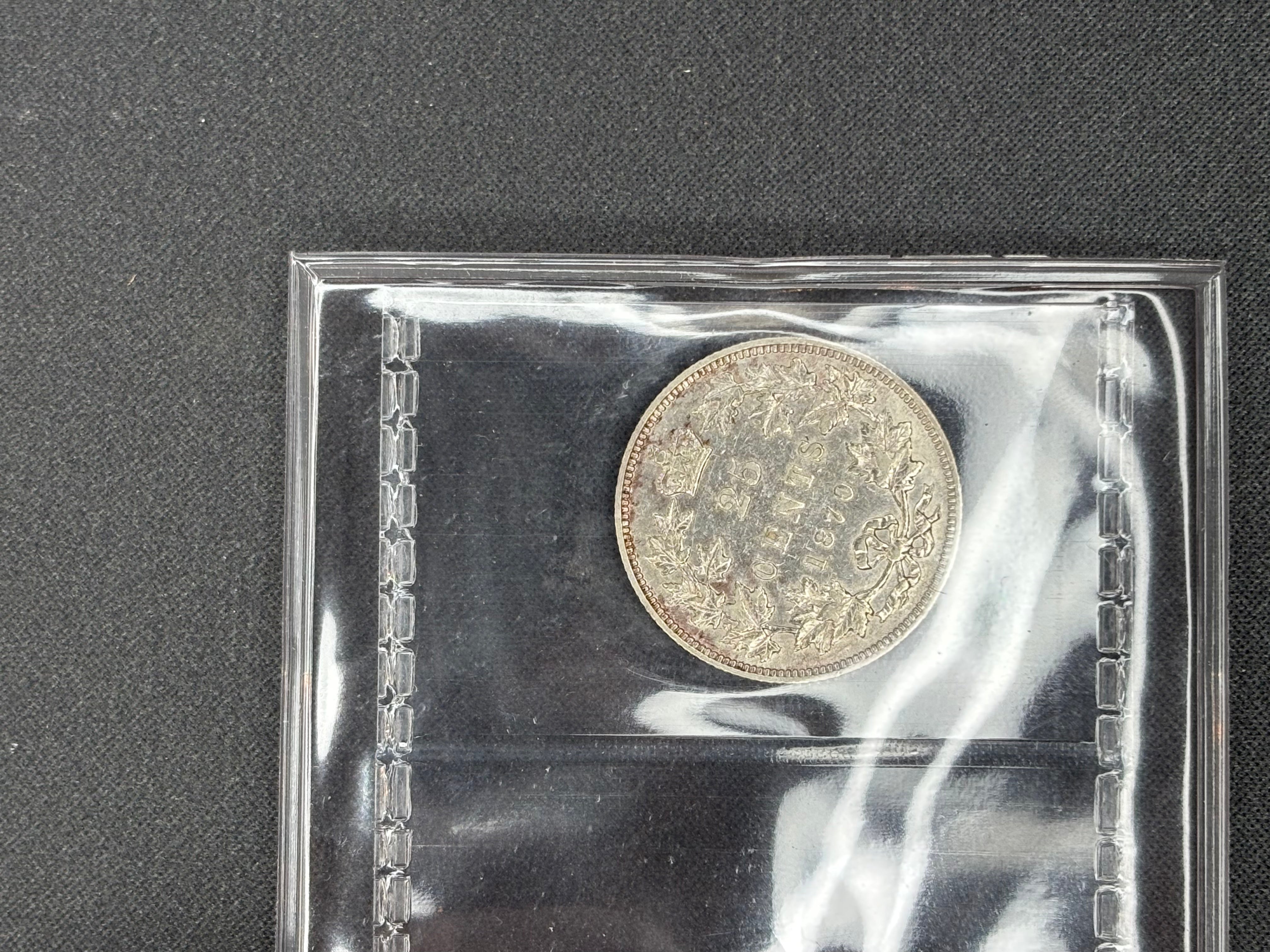 Canadian Silver Coin - 25 cents - 1870 WS- VF30 ICCS