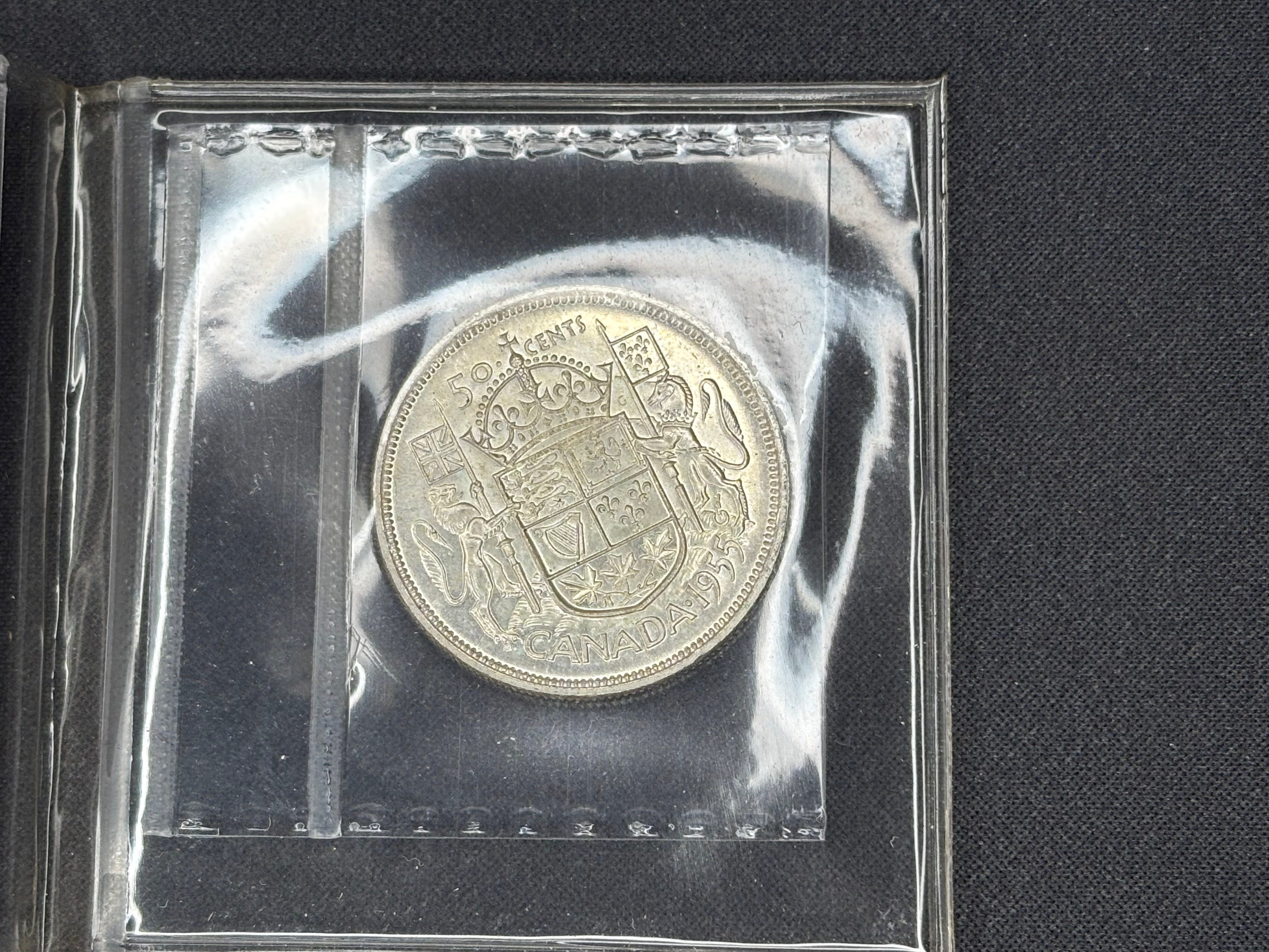 Canadian Silver Coin - 50 cents - 1955 - MS65 ICCS