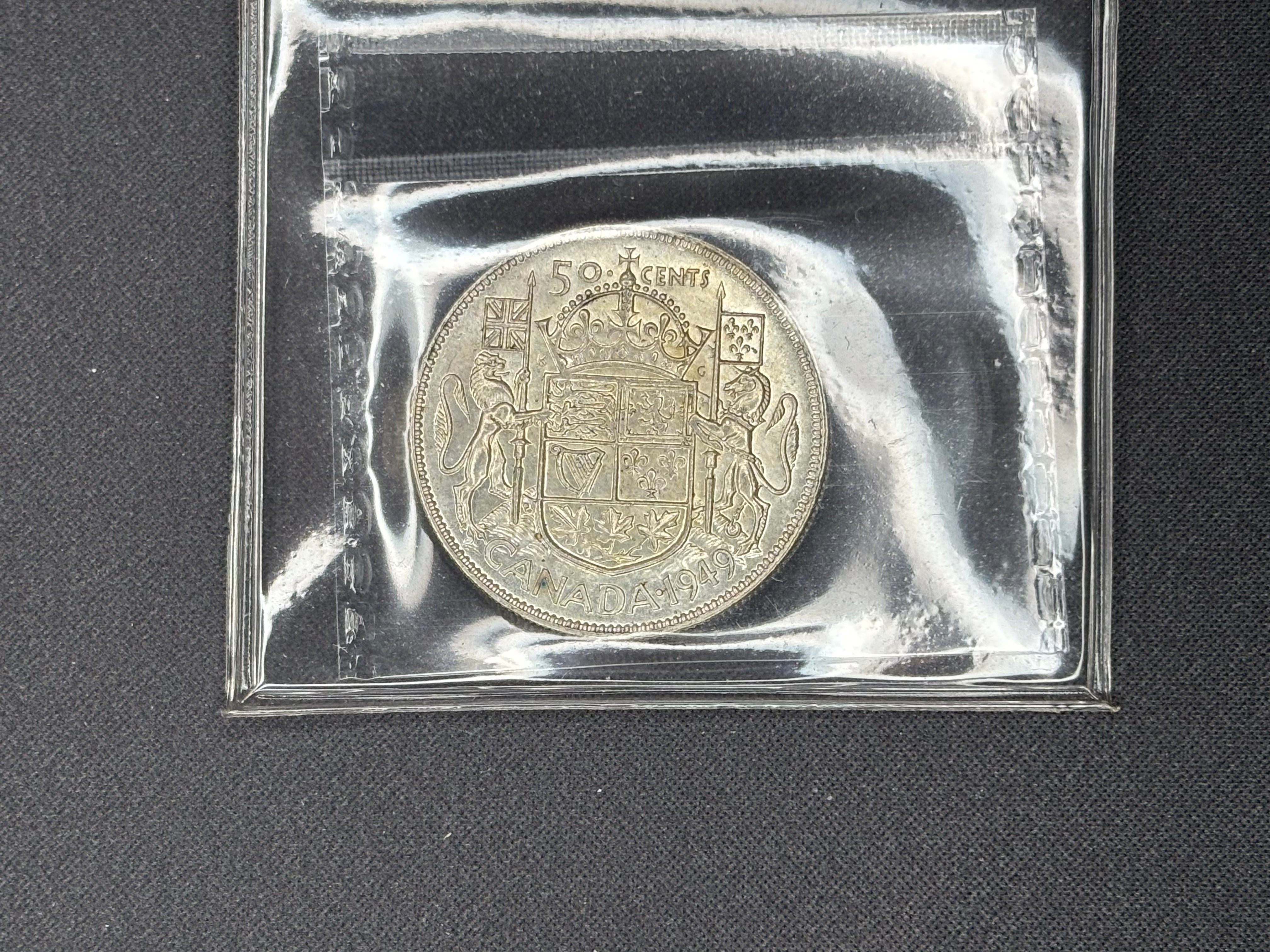 Canadian Silver Coin - 50 cents - 1949 - MS64 ICCS
