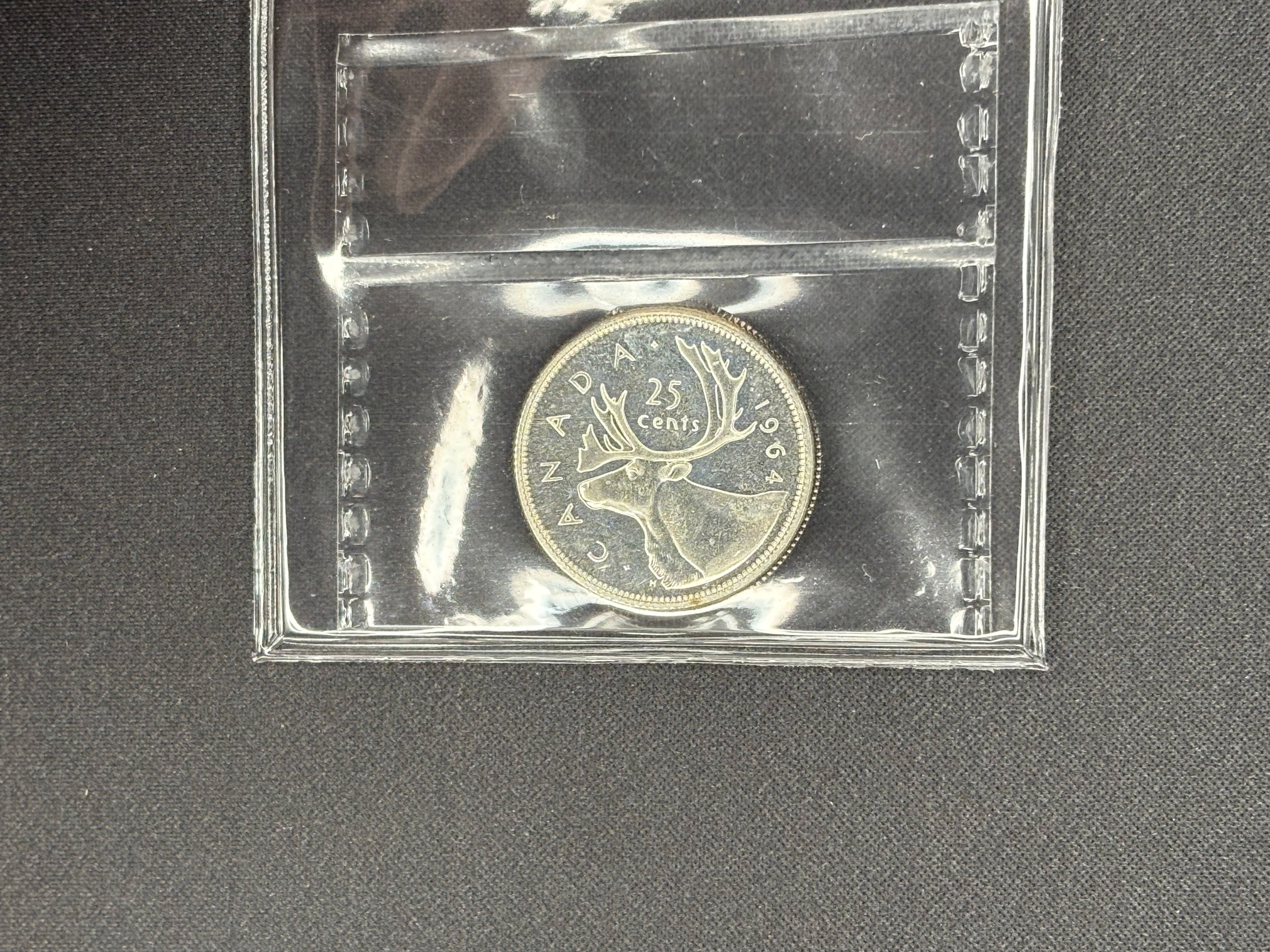 Canada Silver Coin - 25 cents - 1964- PL64 ICCS