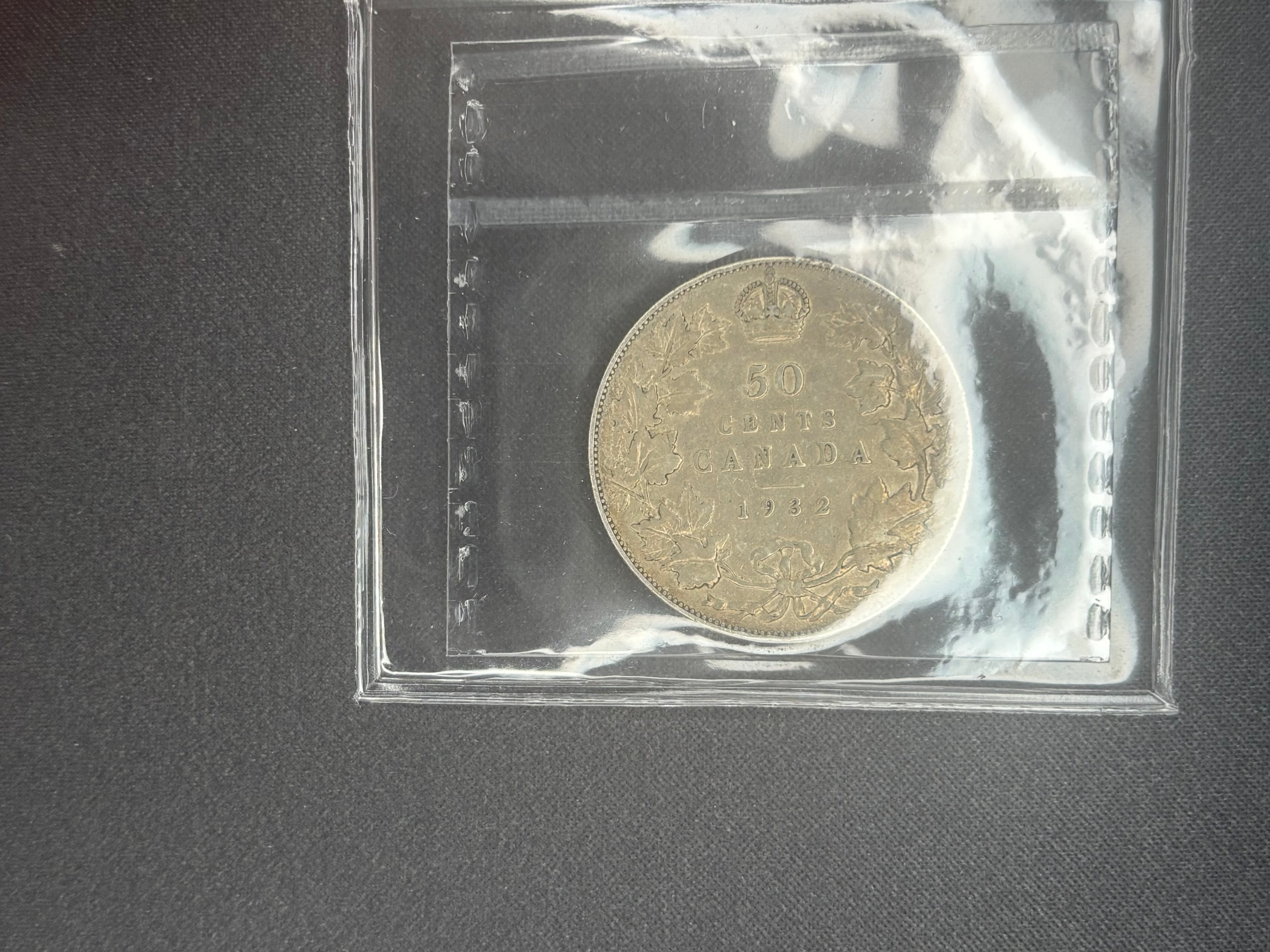 Canada Silver Coin - 50 cents - 1932 VG8 ICCS