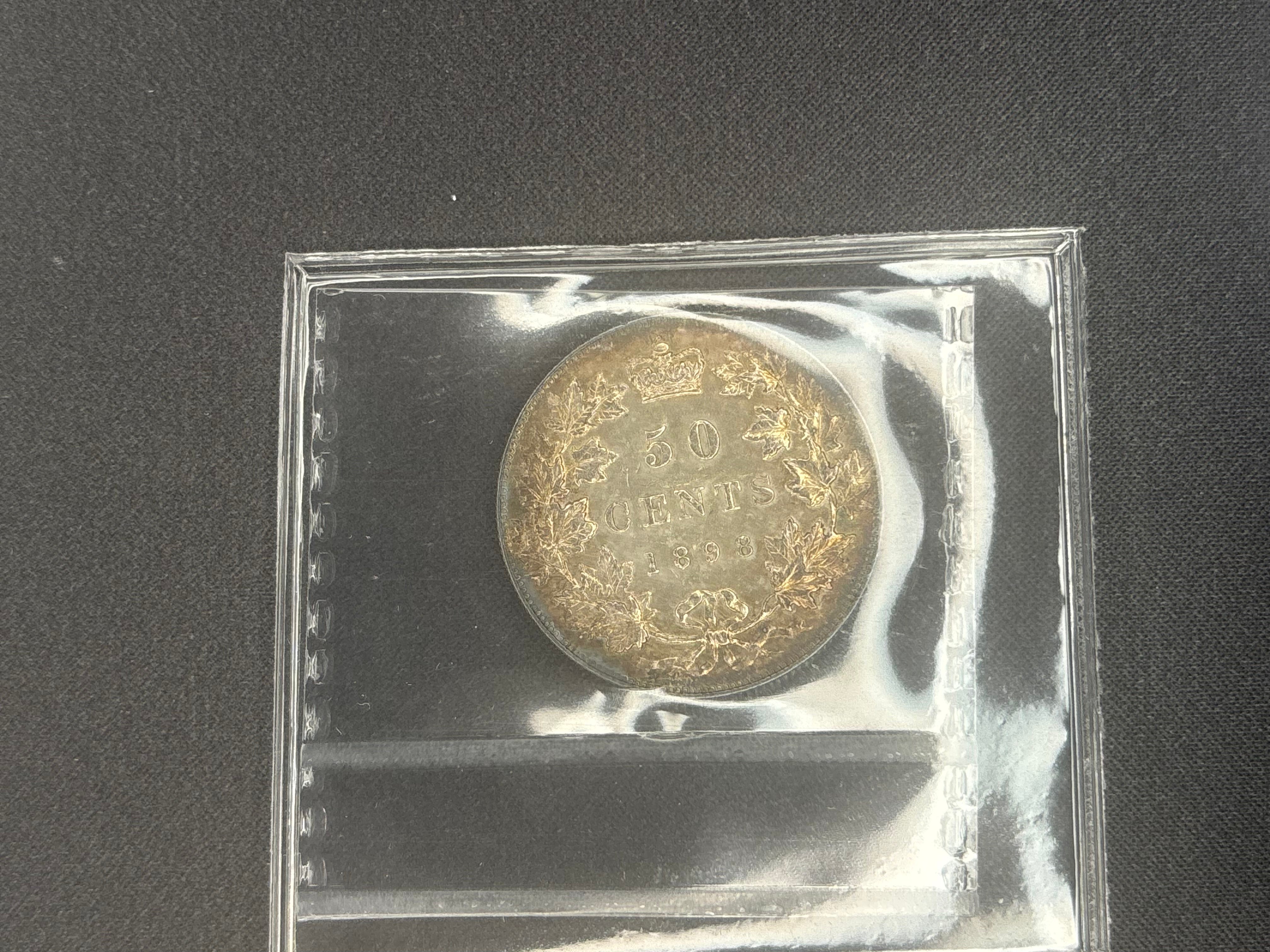 Canada Silver Coin - 50 cents - 1898 - EF45 ICCS