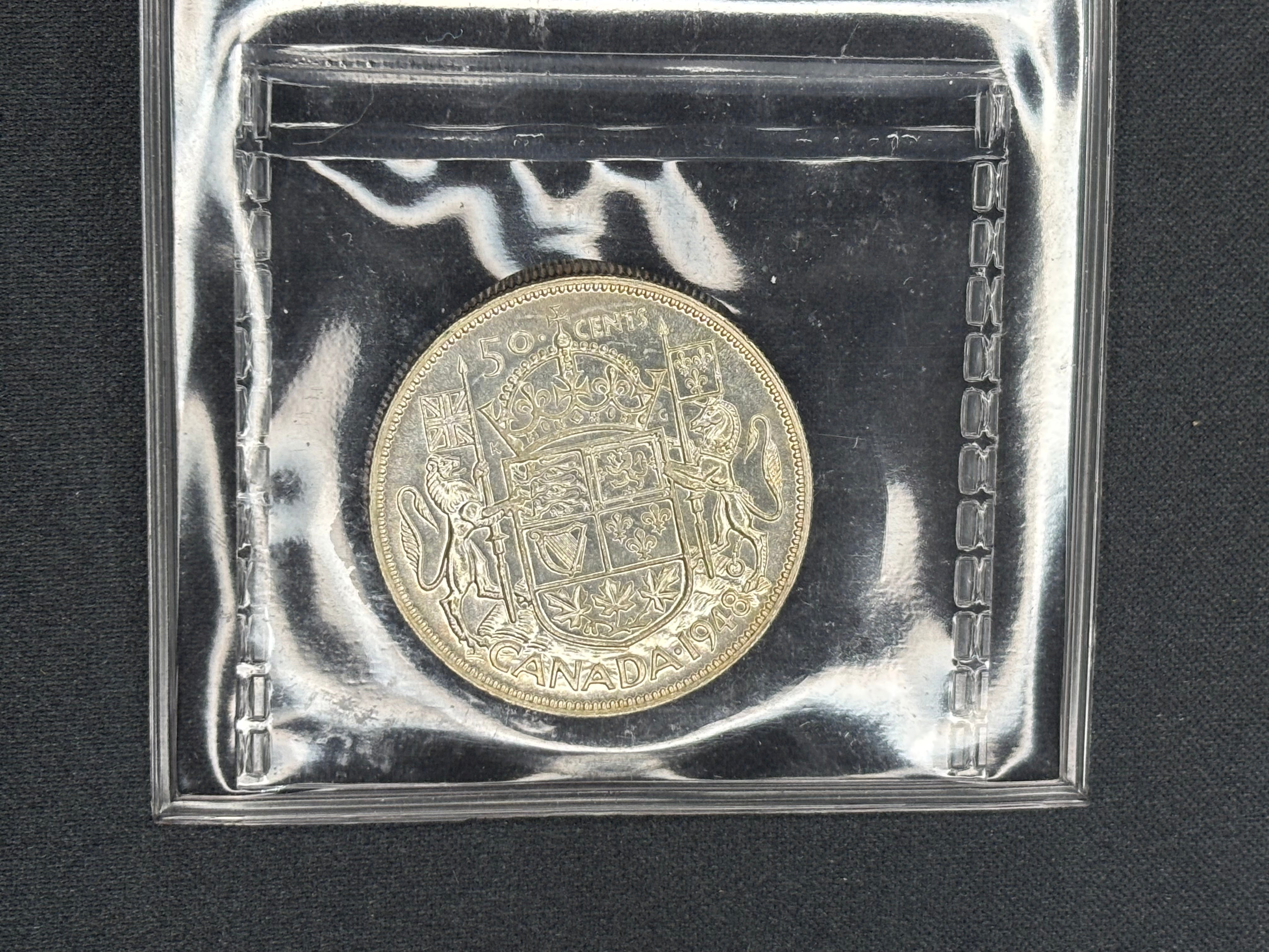 Canadian Silver Coin - 50 cents - 1948 - MS62 ICCS