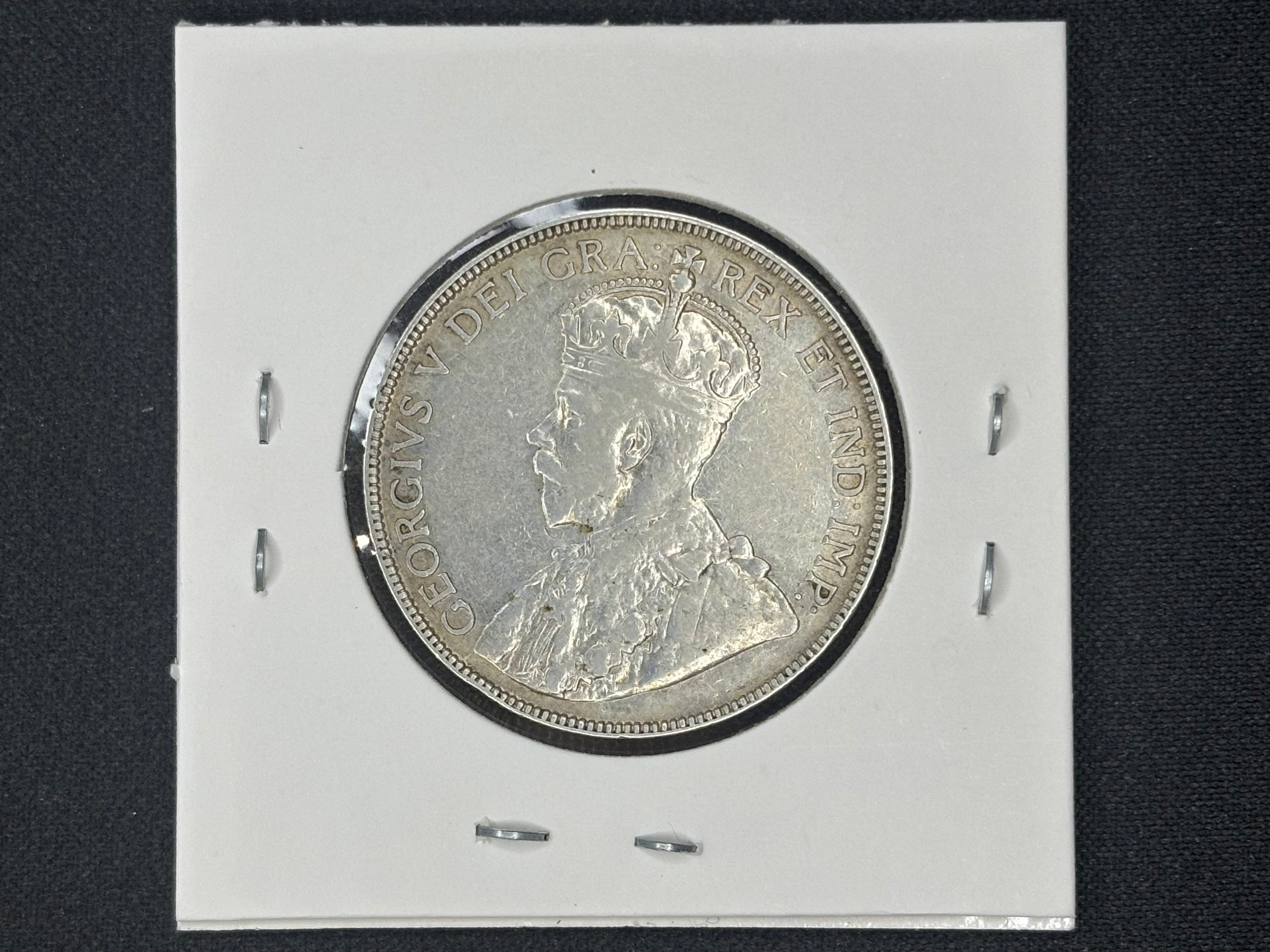Canada Silver Coin - 50 cents - 1919 Raw
