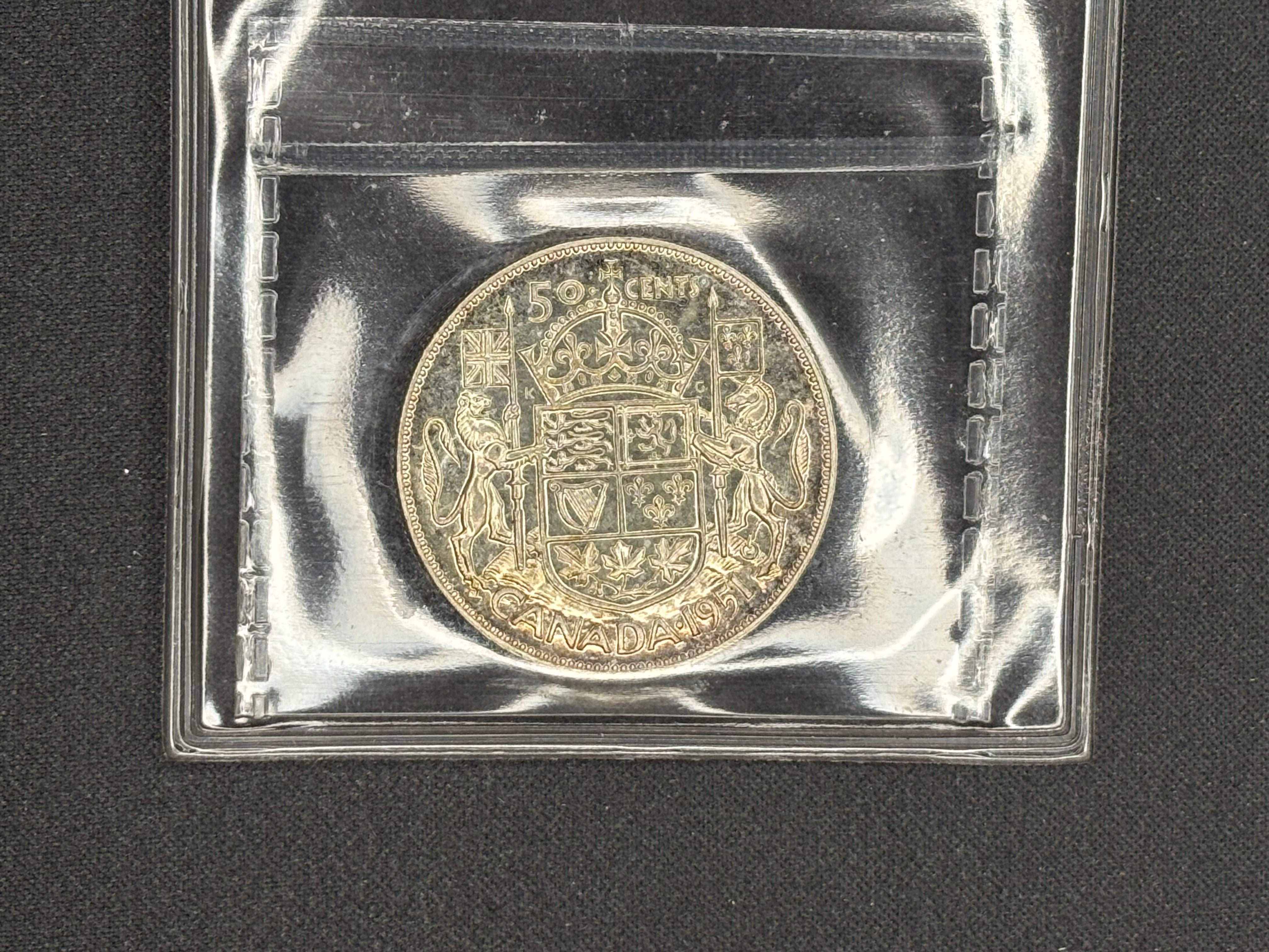 Canadian Silver Coin - 50 cents - 1951 - MS63 ICCS