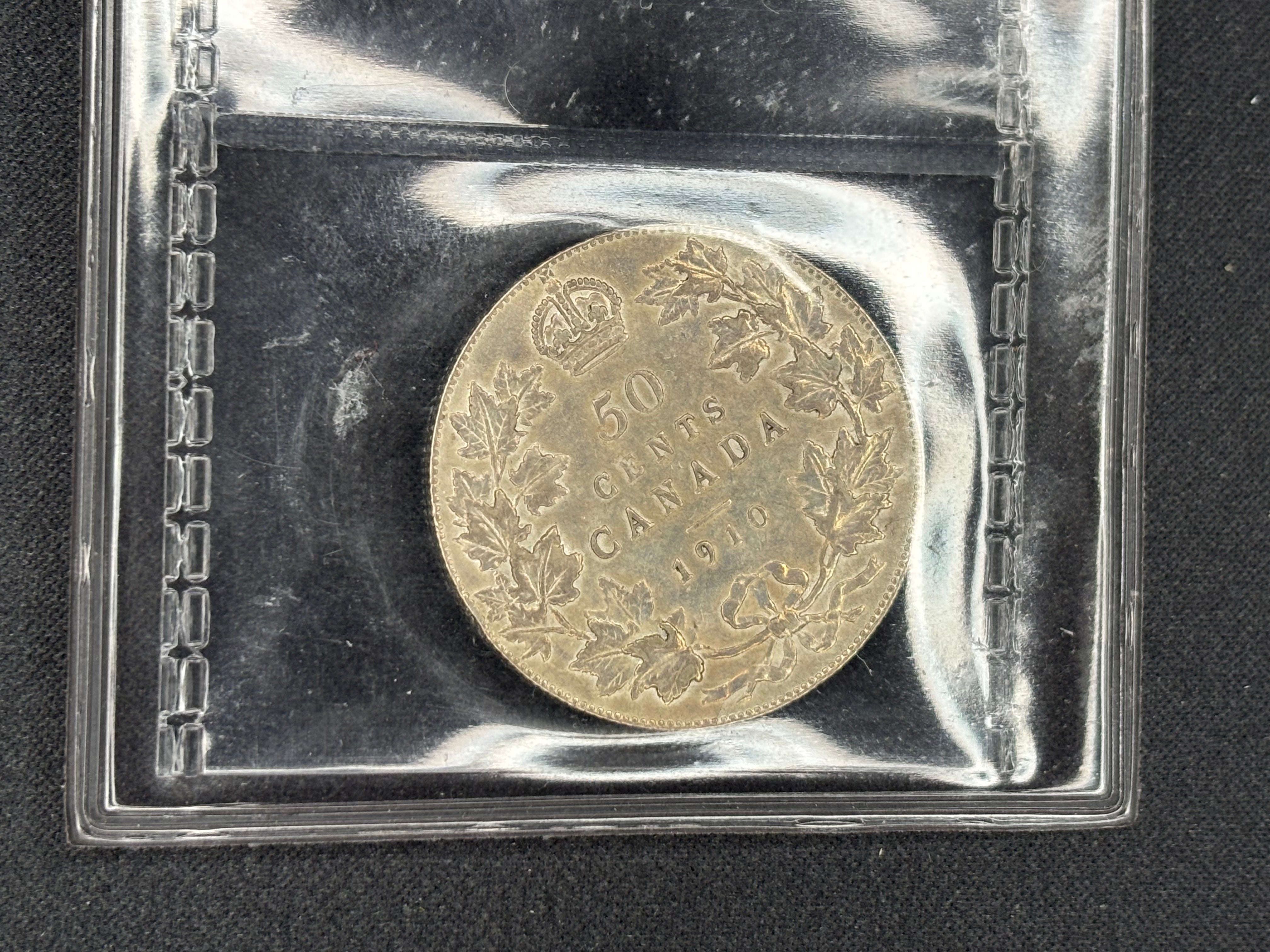 Canadian Silver Coin - 50 cents - 1910 - EF40 ICCS