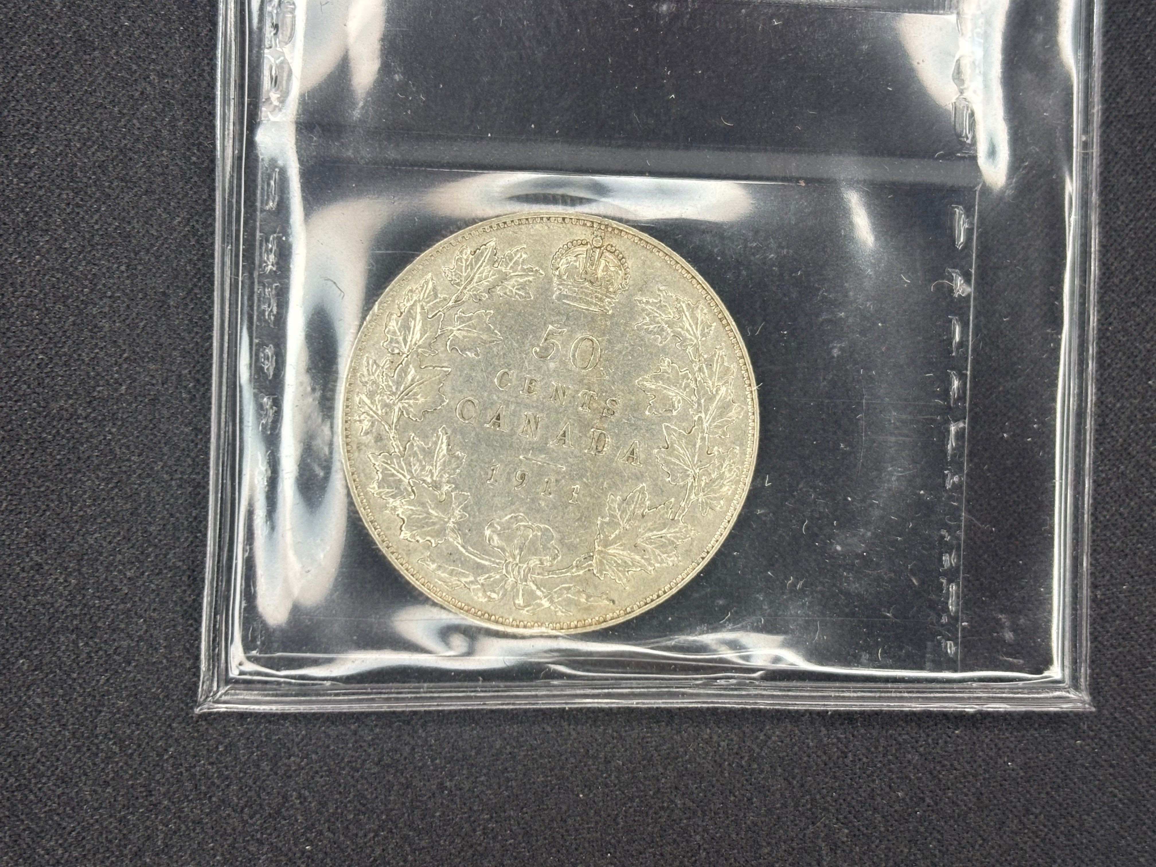 Canadian Silver Coin - 50 cents - 1911 - EF40 ICCS