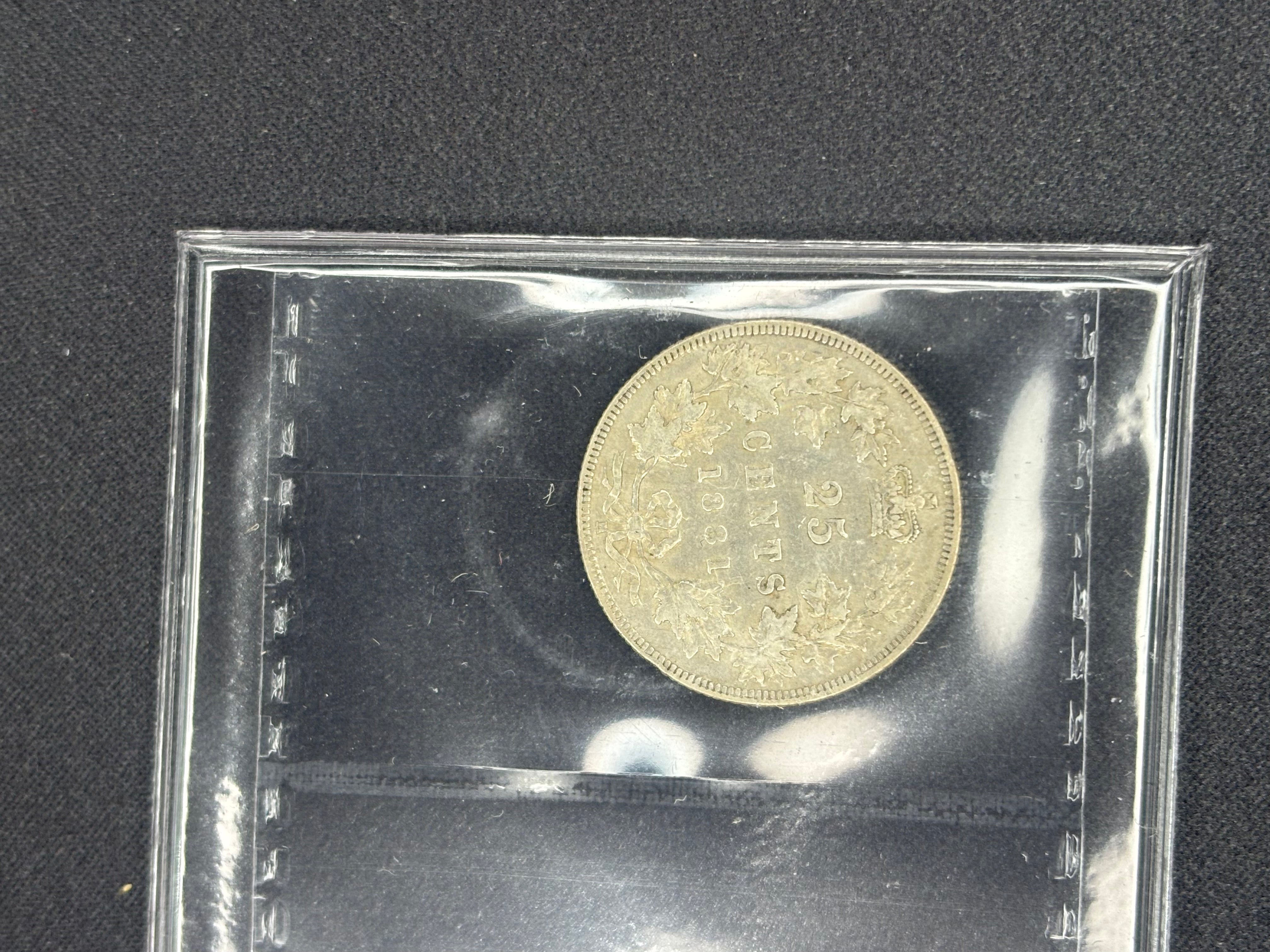 Canadian Silver Coin - 25 cents - 1881H - VF30 ICCS