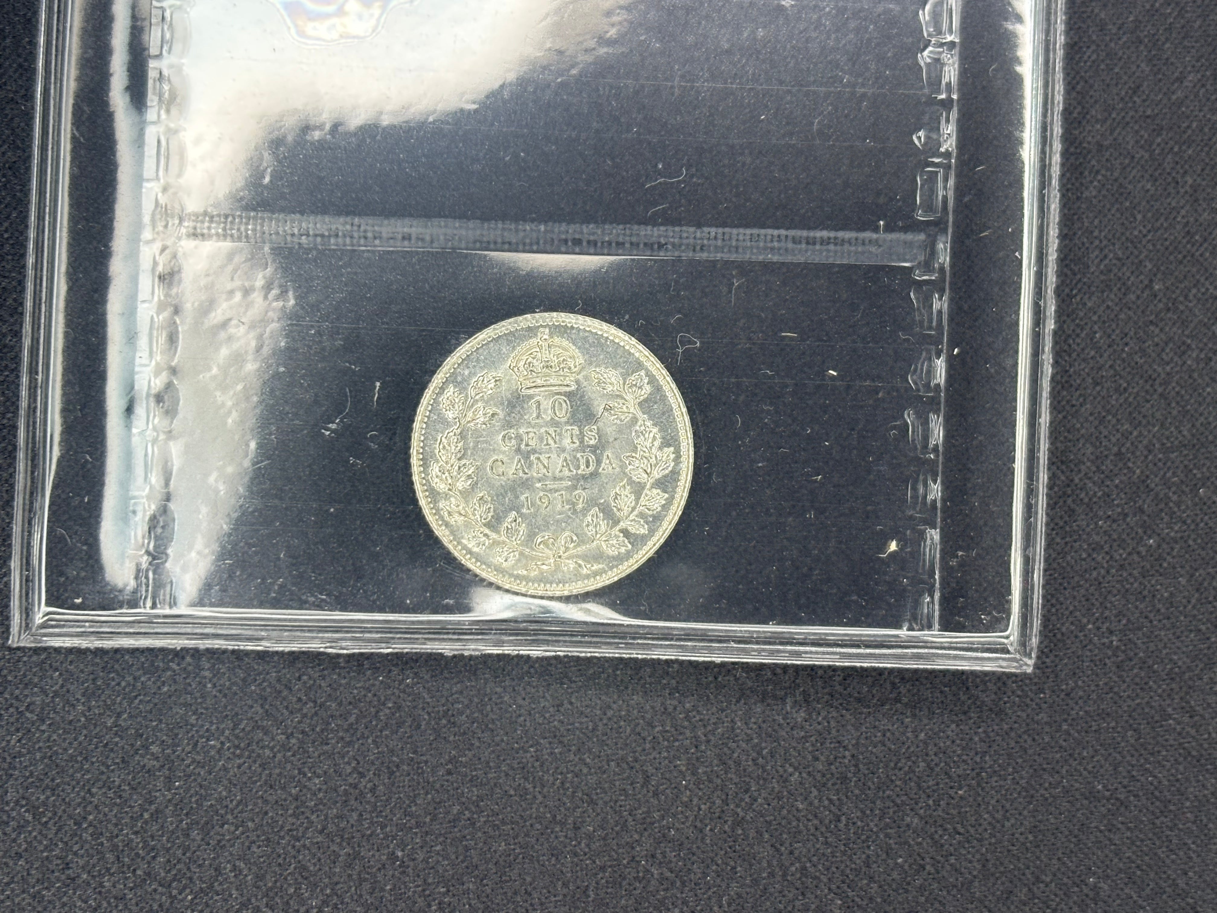 Canadian Silver Coin - 10 cents - 1919 - MS64 ICCS