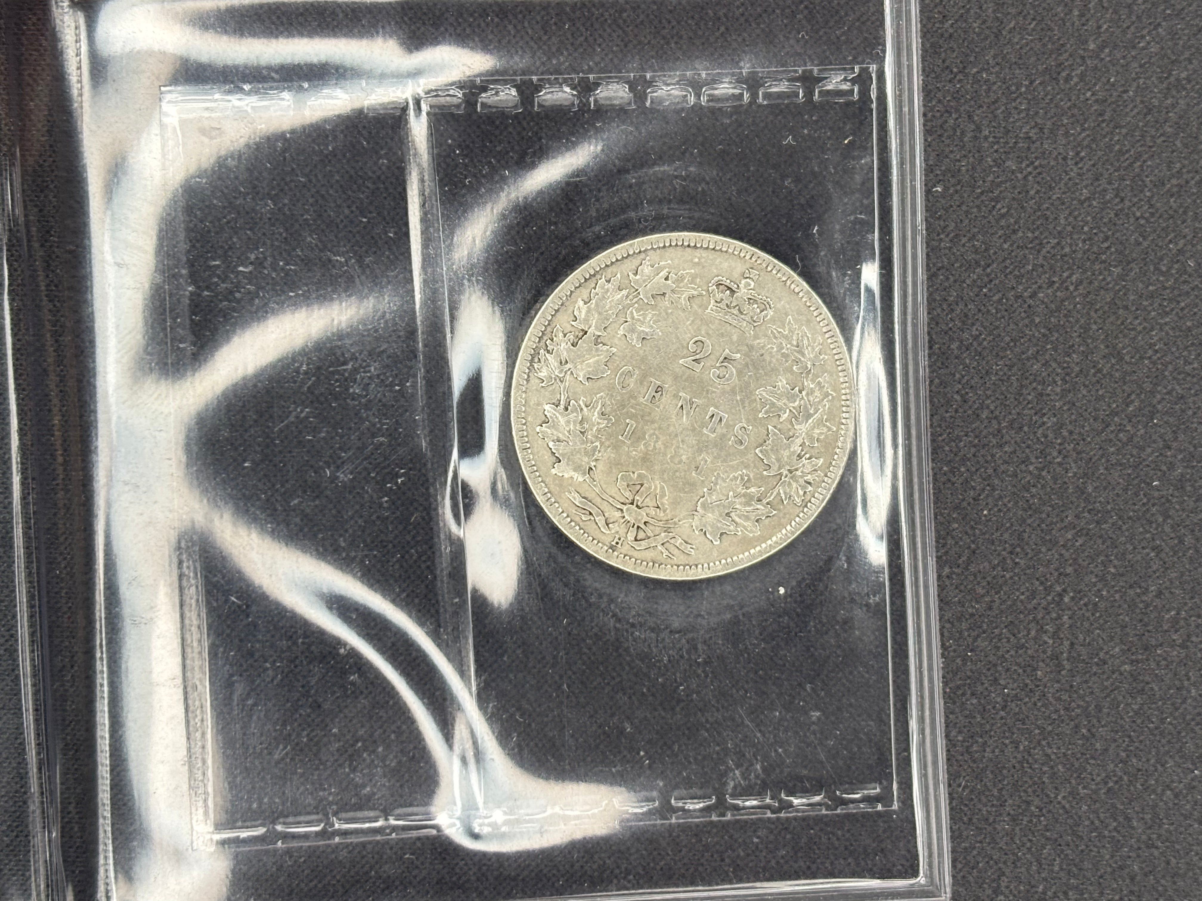 Canadian Silver Coin - 25 cents -1881H - F15 ICCS