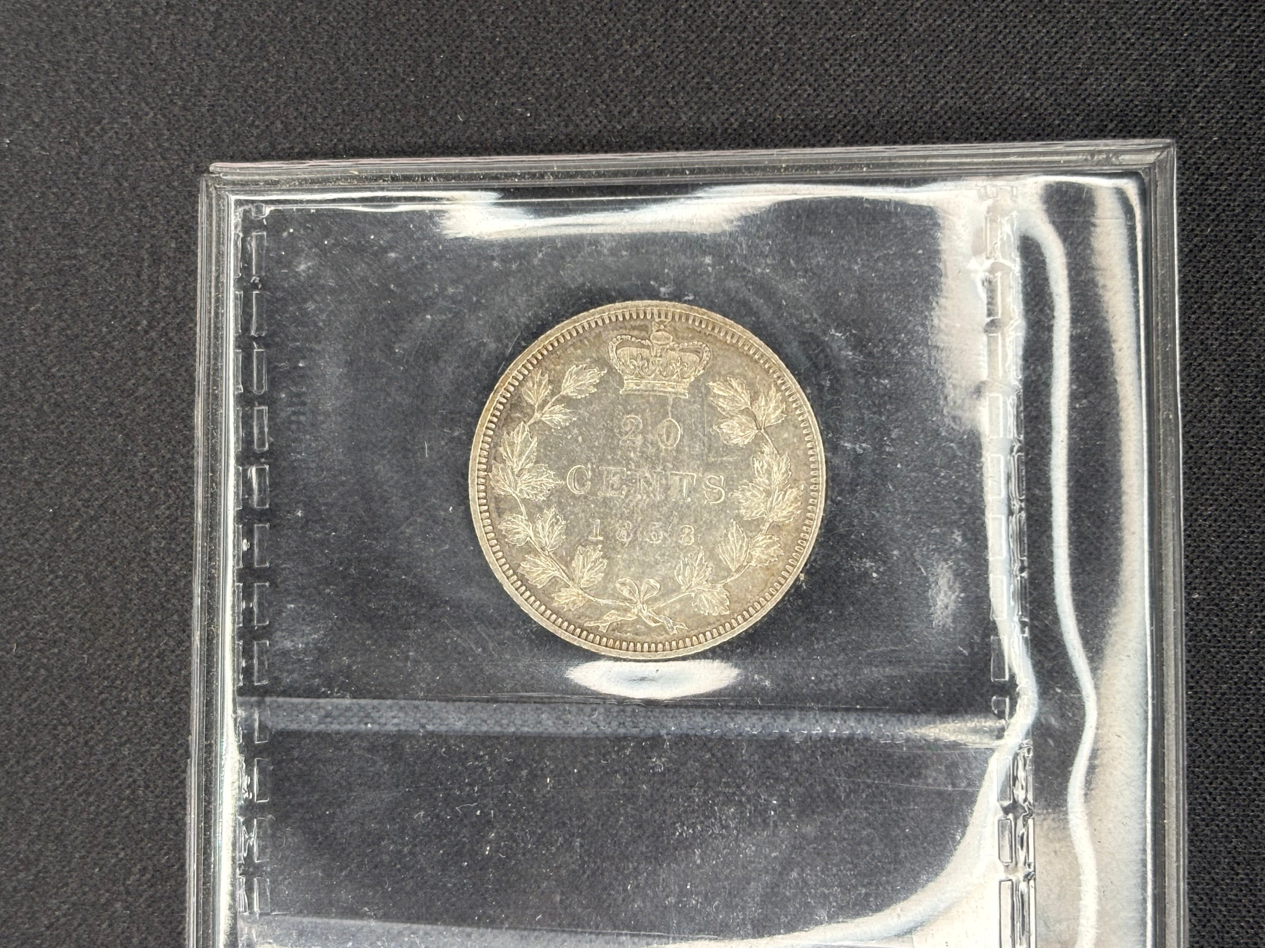 Canadian Silver Coin - 20 cents - 1858 Coinage - AU55 ICCS