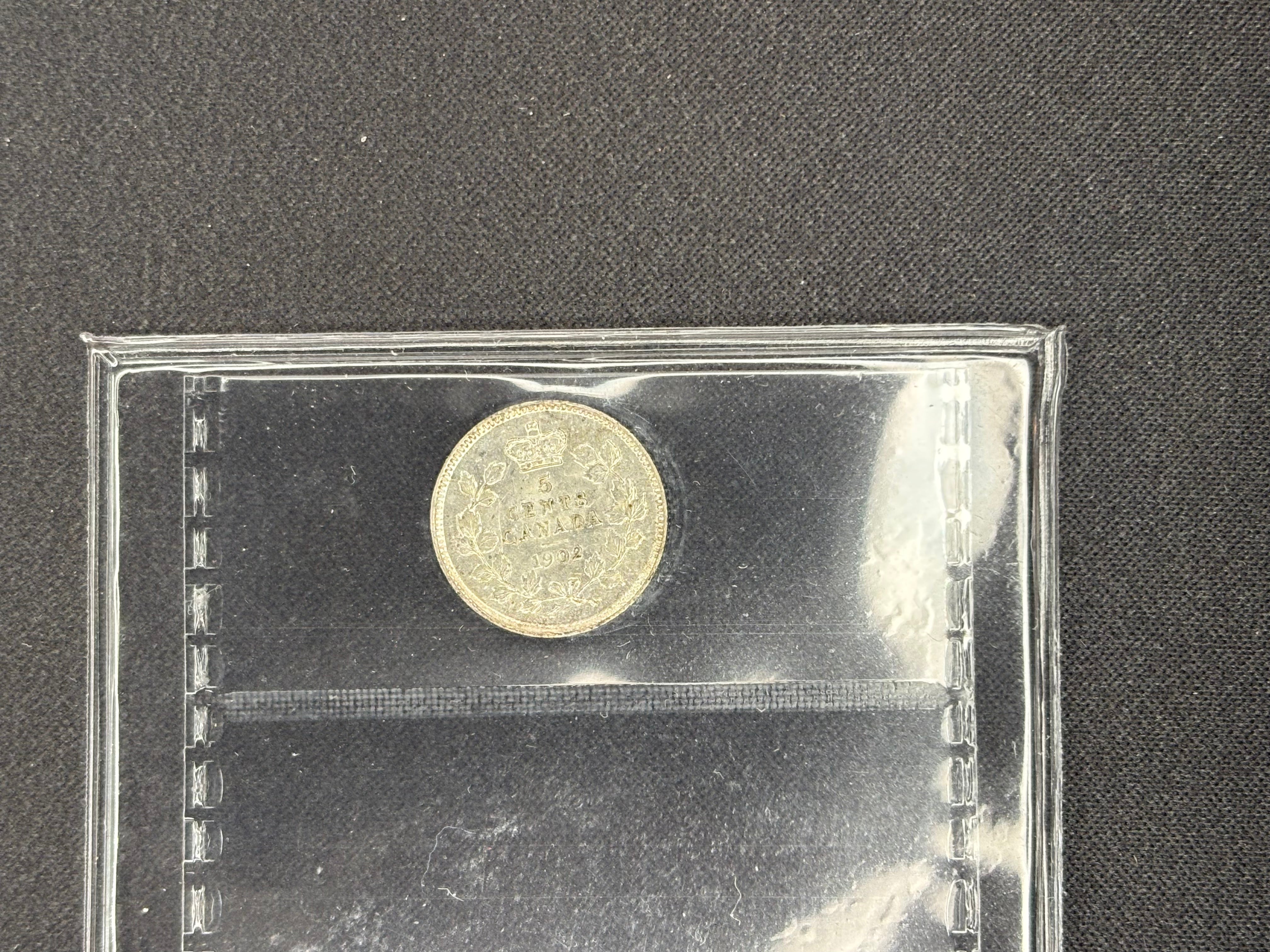 Canadian Silver Coin - 5 cents -1902 - MS63 ICCS