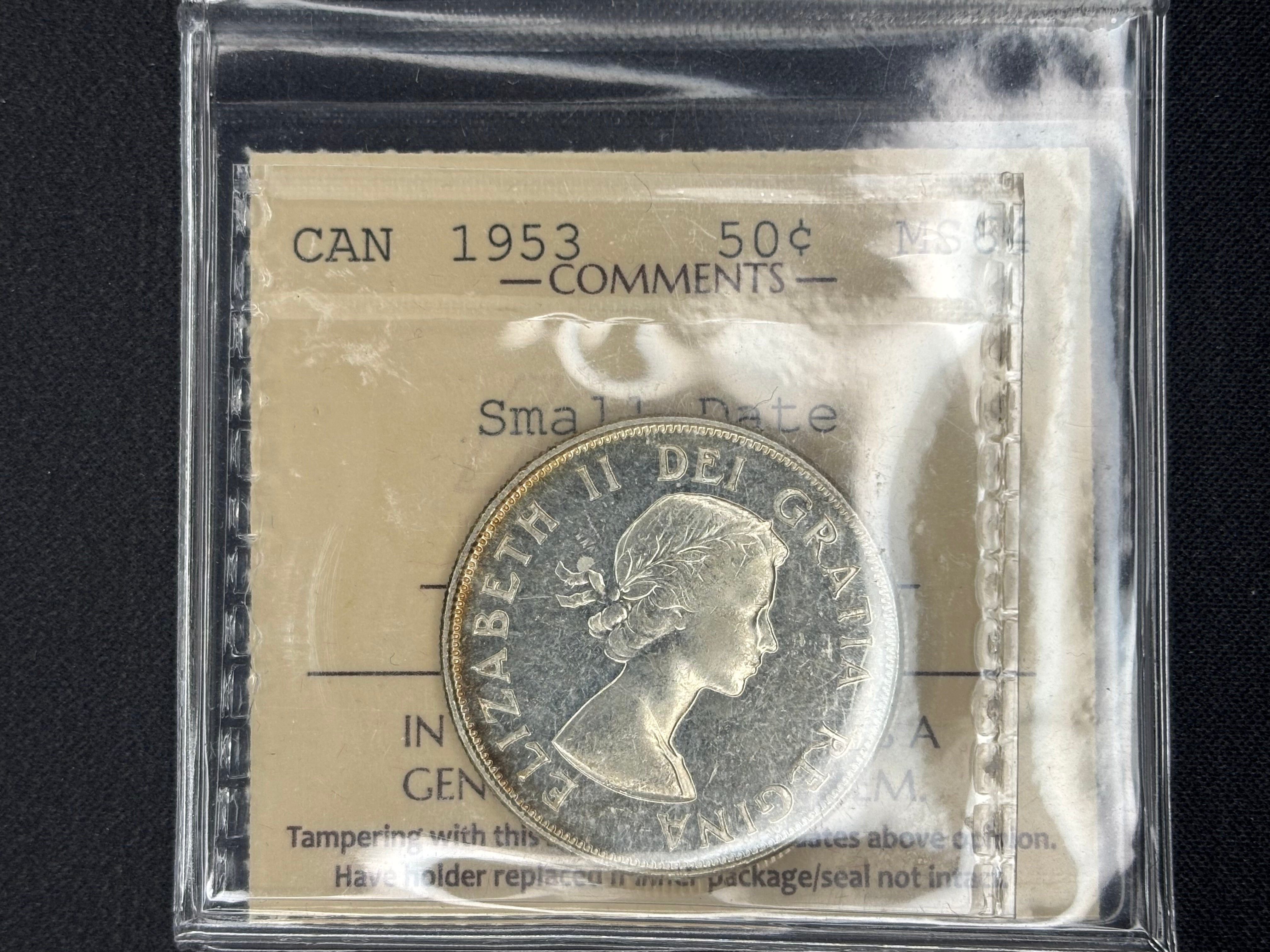 Canada Silver Coin - 50 cents - 1958 - MS64 ICCS