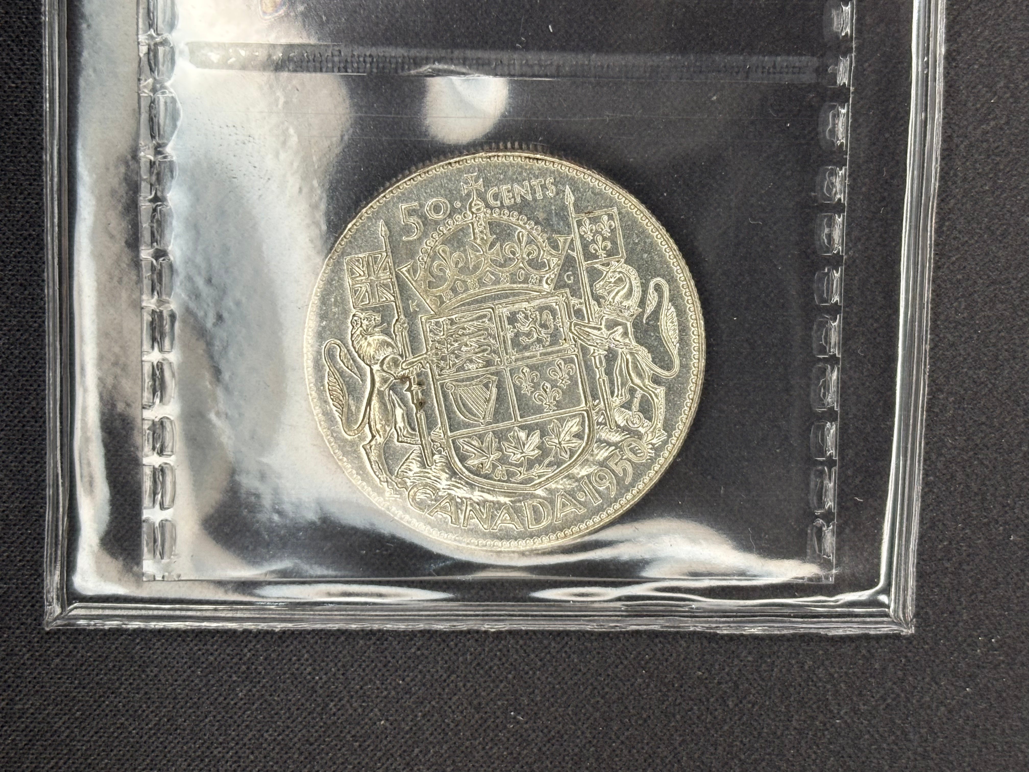 Canada Silver Coin - 50 cents - 1950 Design - MS62 ICCS