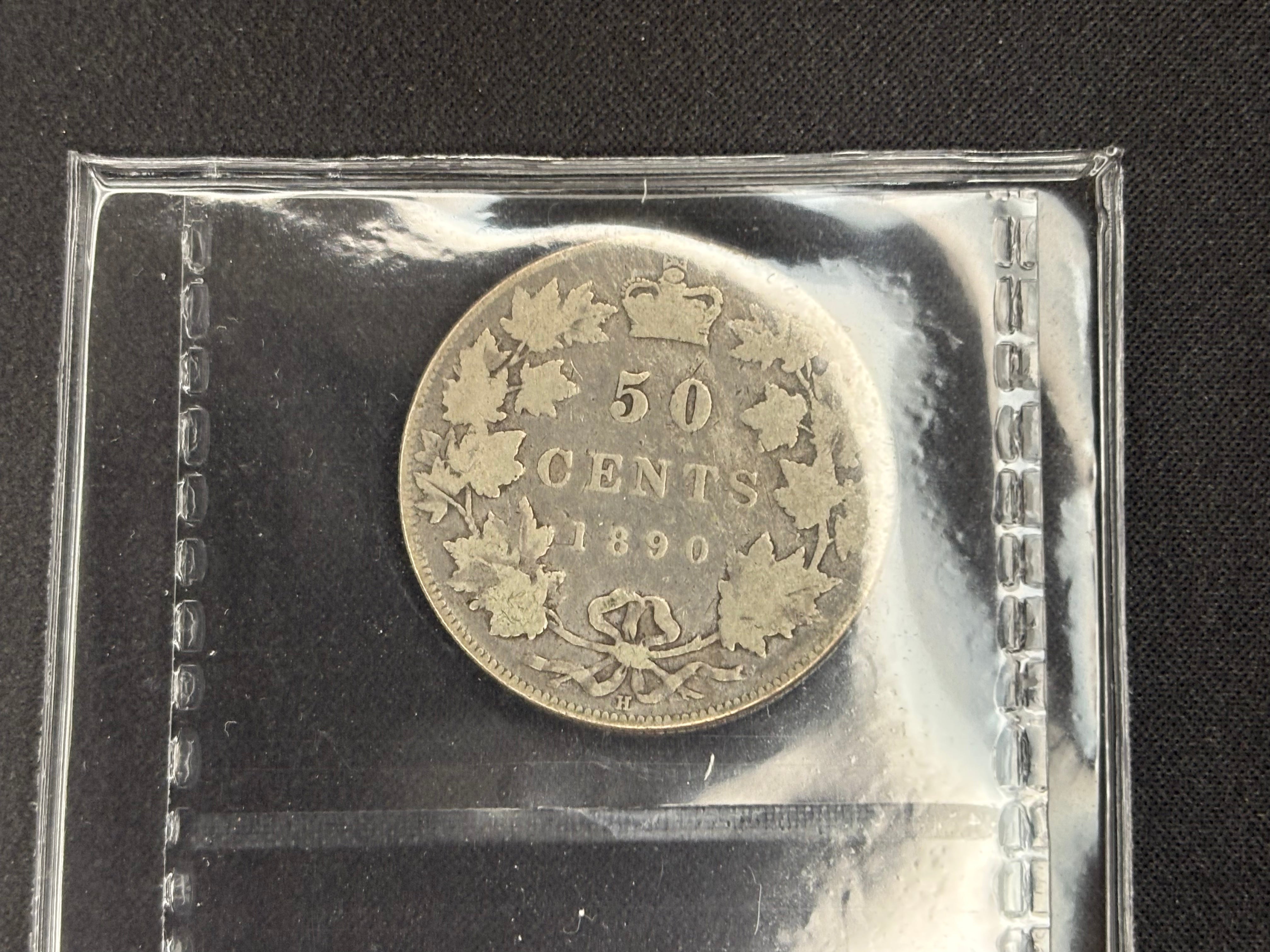 Canadian Silver Coin - 50 cents - 1890H - G6 ICCS