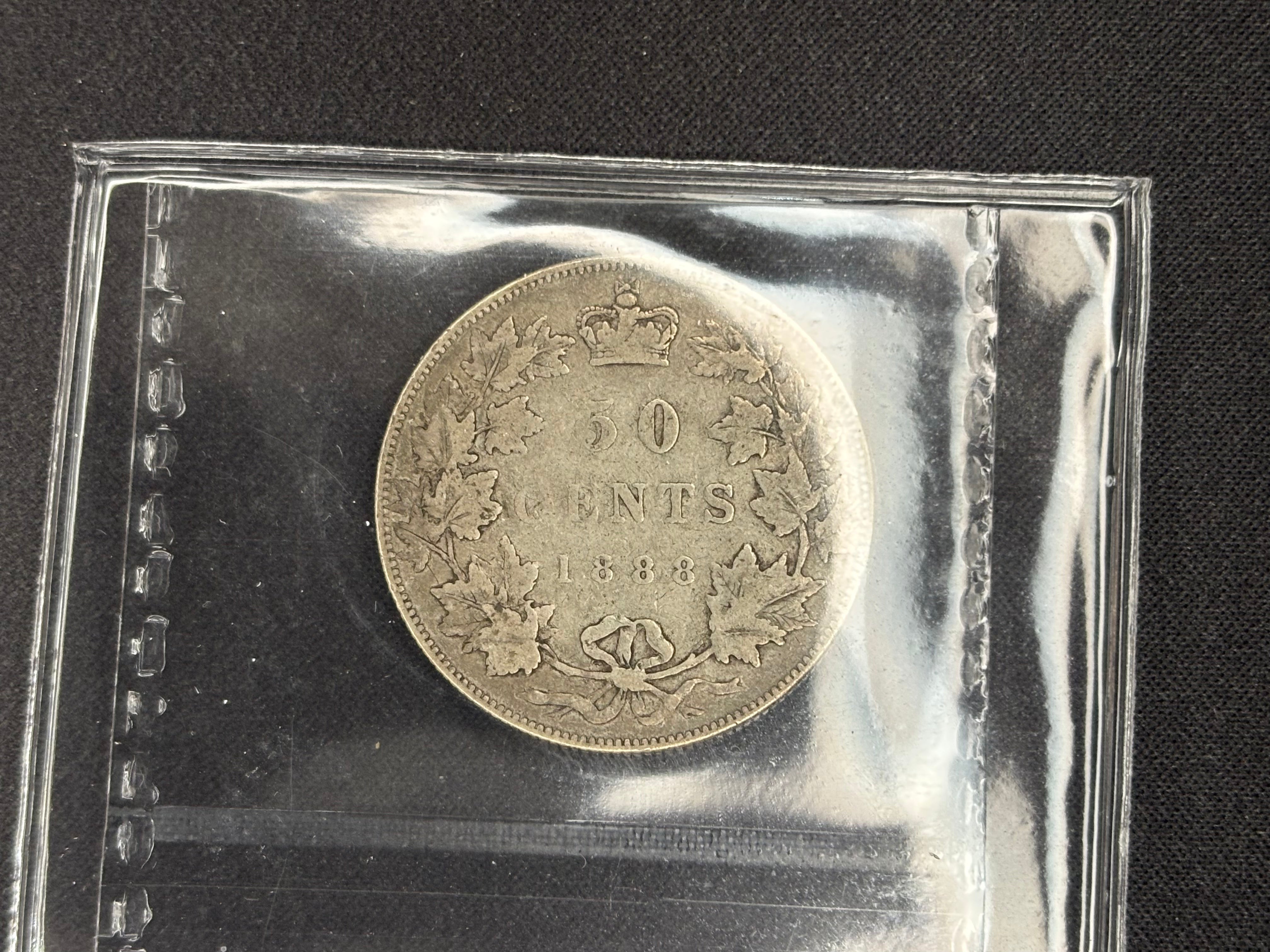 Canadian Silver Coin - 50 cents - 1888 - G6 ICCS