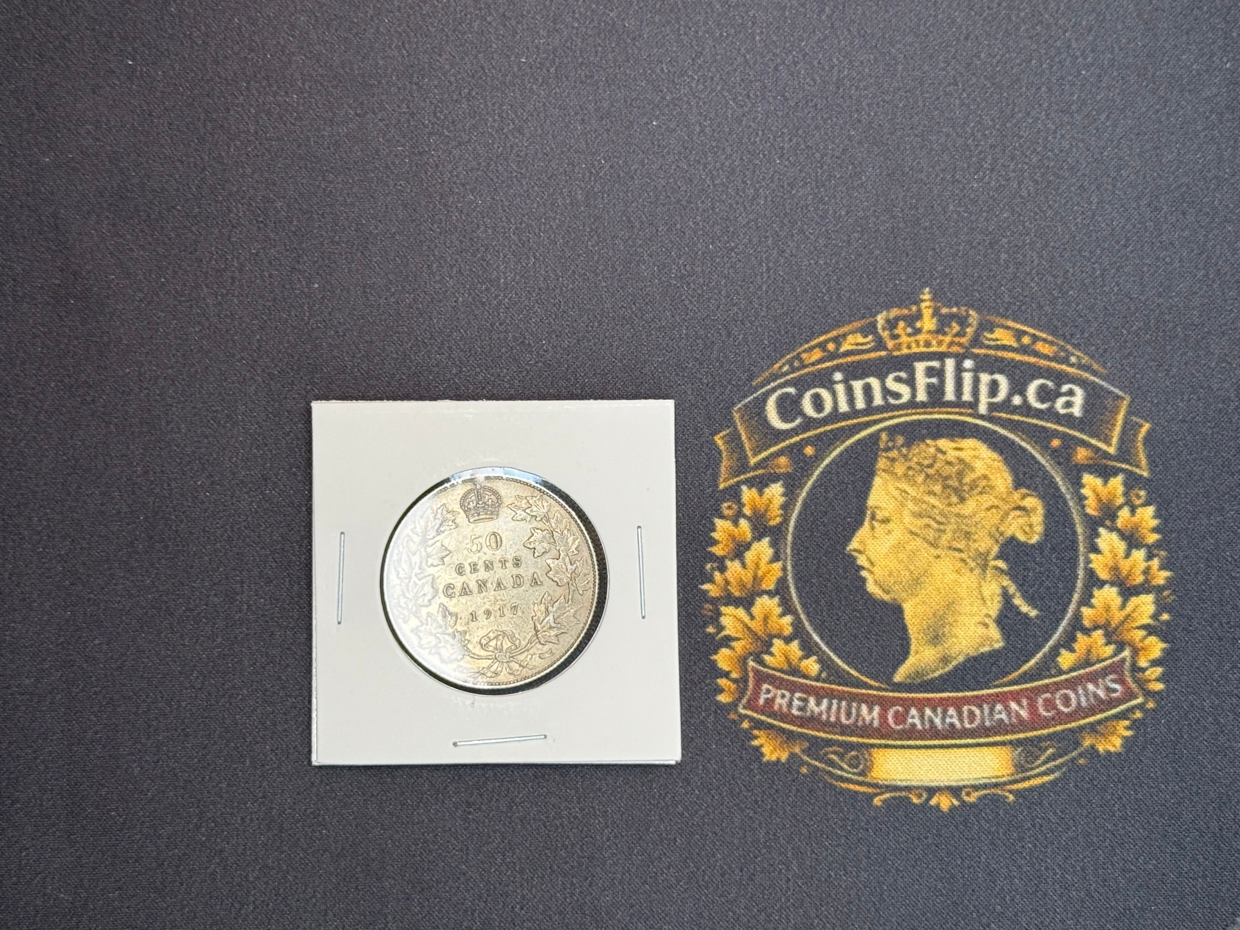 Canada Silver Coin - 50 cents - 1917 VF