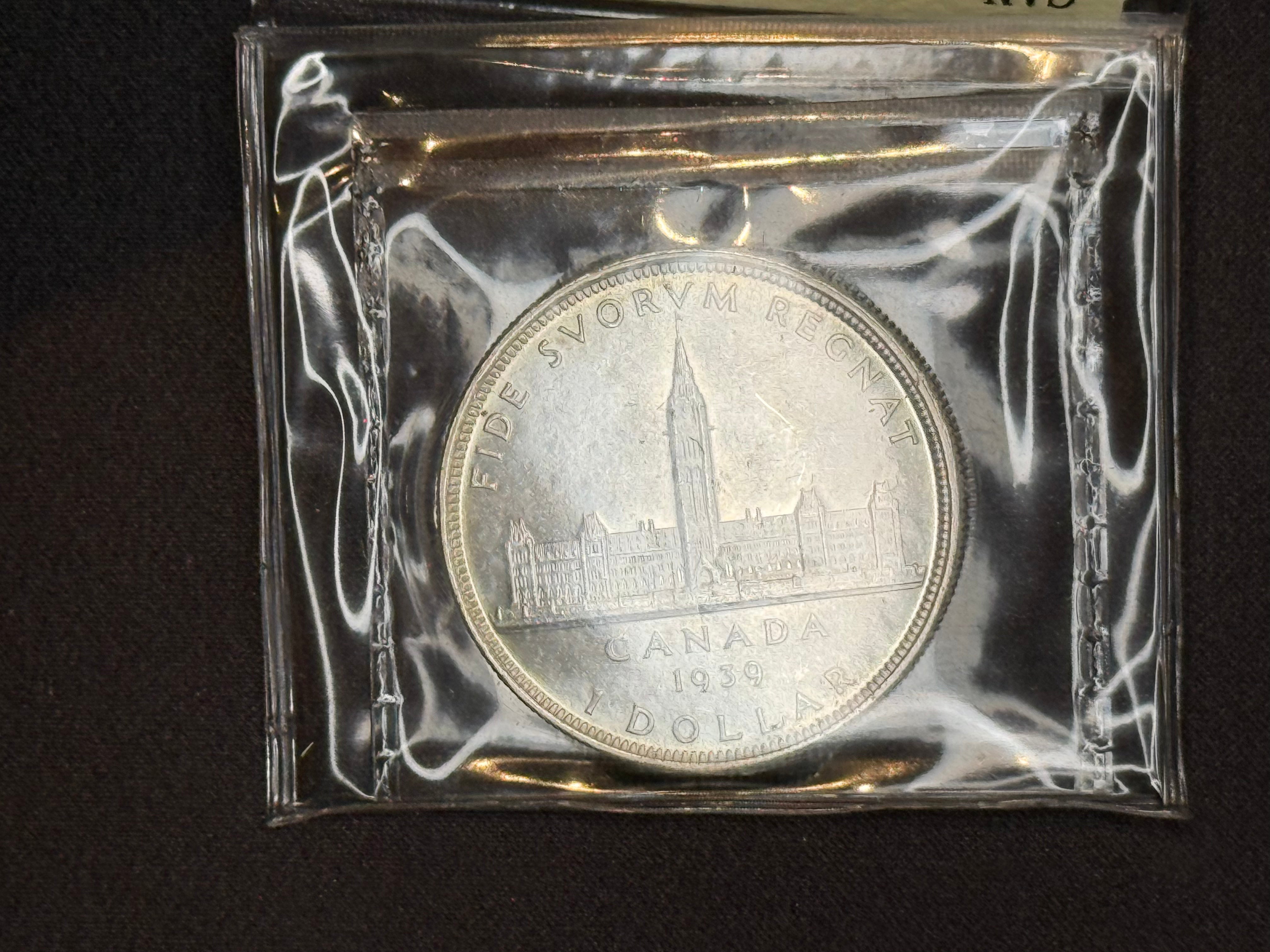 Canadian Silver Coin - Dollars - 1939 MS63 ICCS