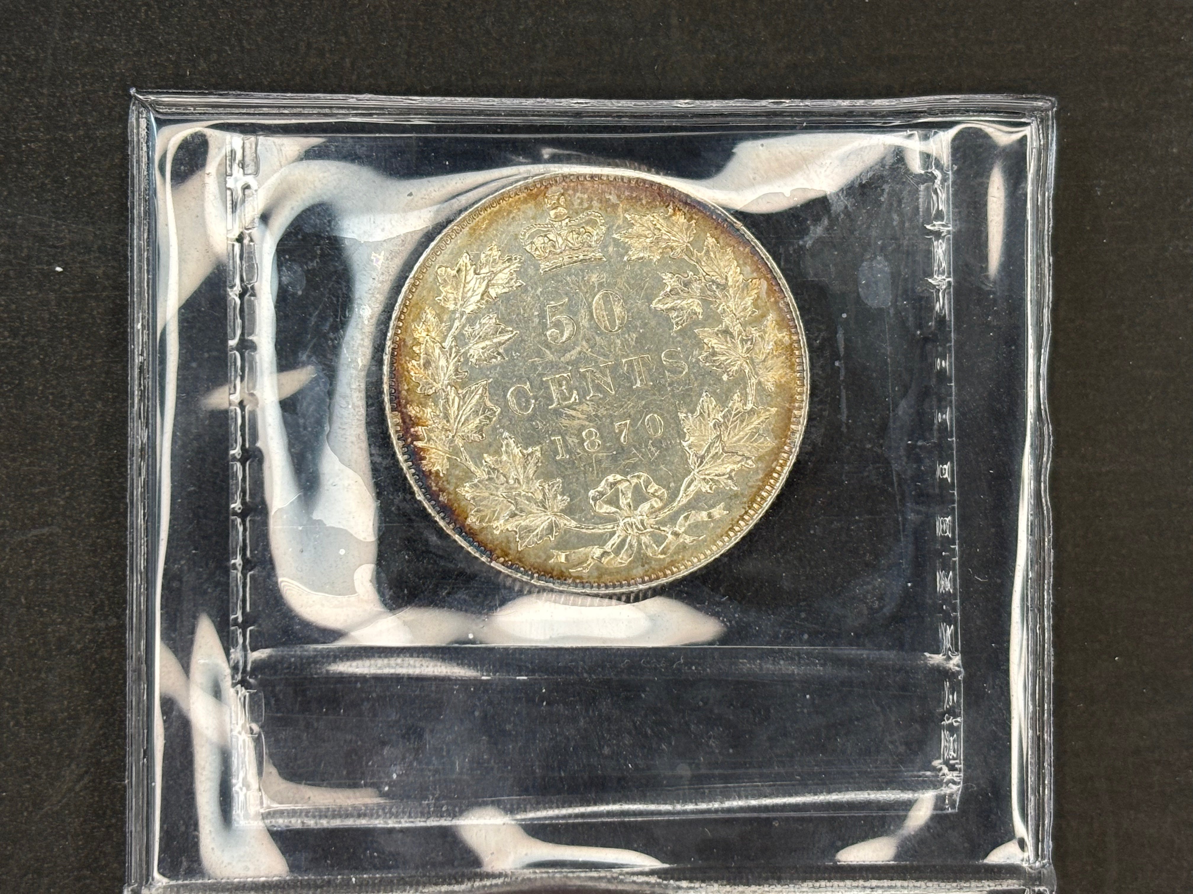 Canada Silver Coin - 50 cents - 1870 L.C.W / ICCS AU58