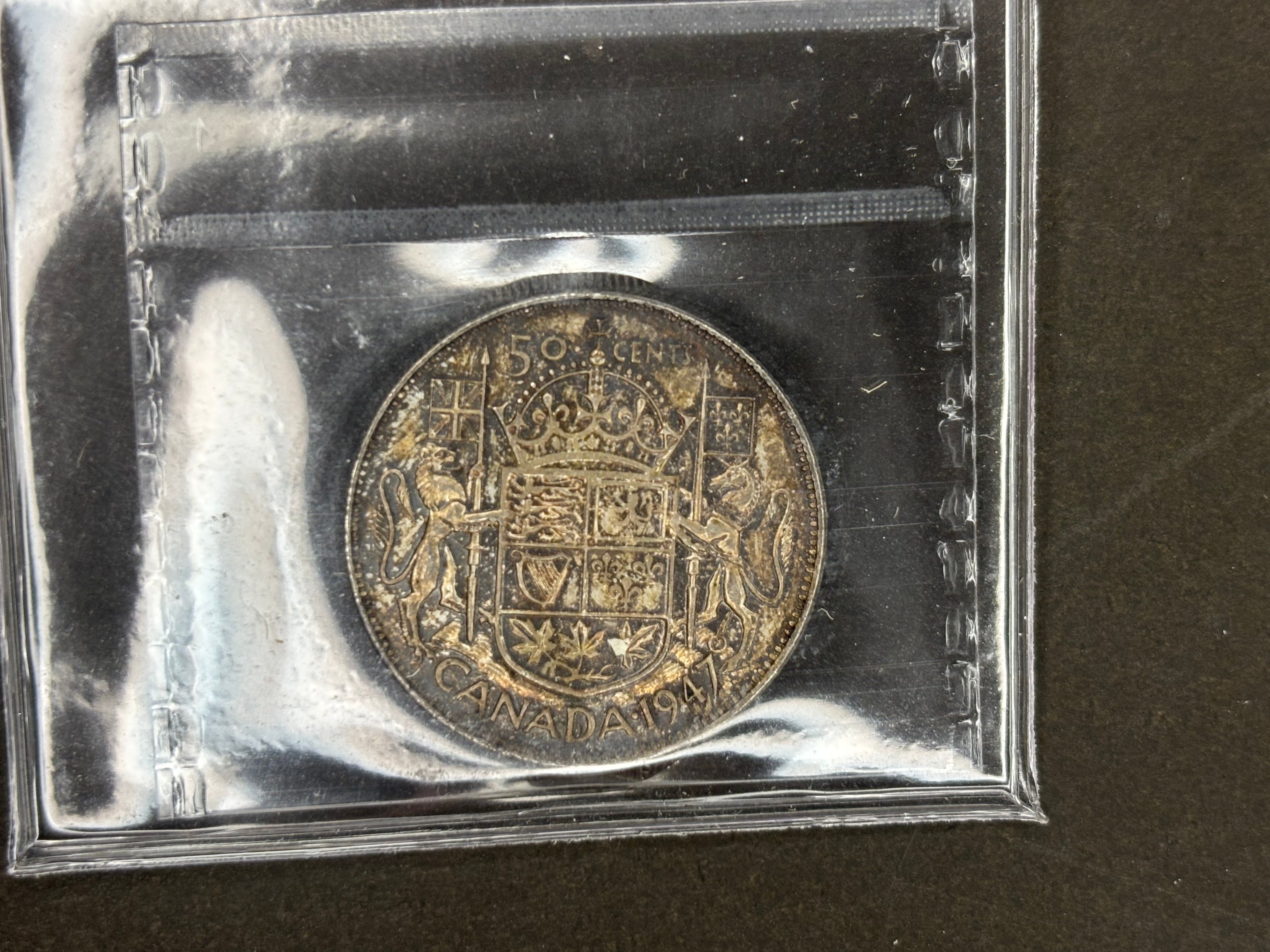 Pièce de monnaie en argent du Canada - 50 cents - 1947 - Qualité MS63 (ICCS)