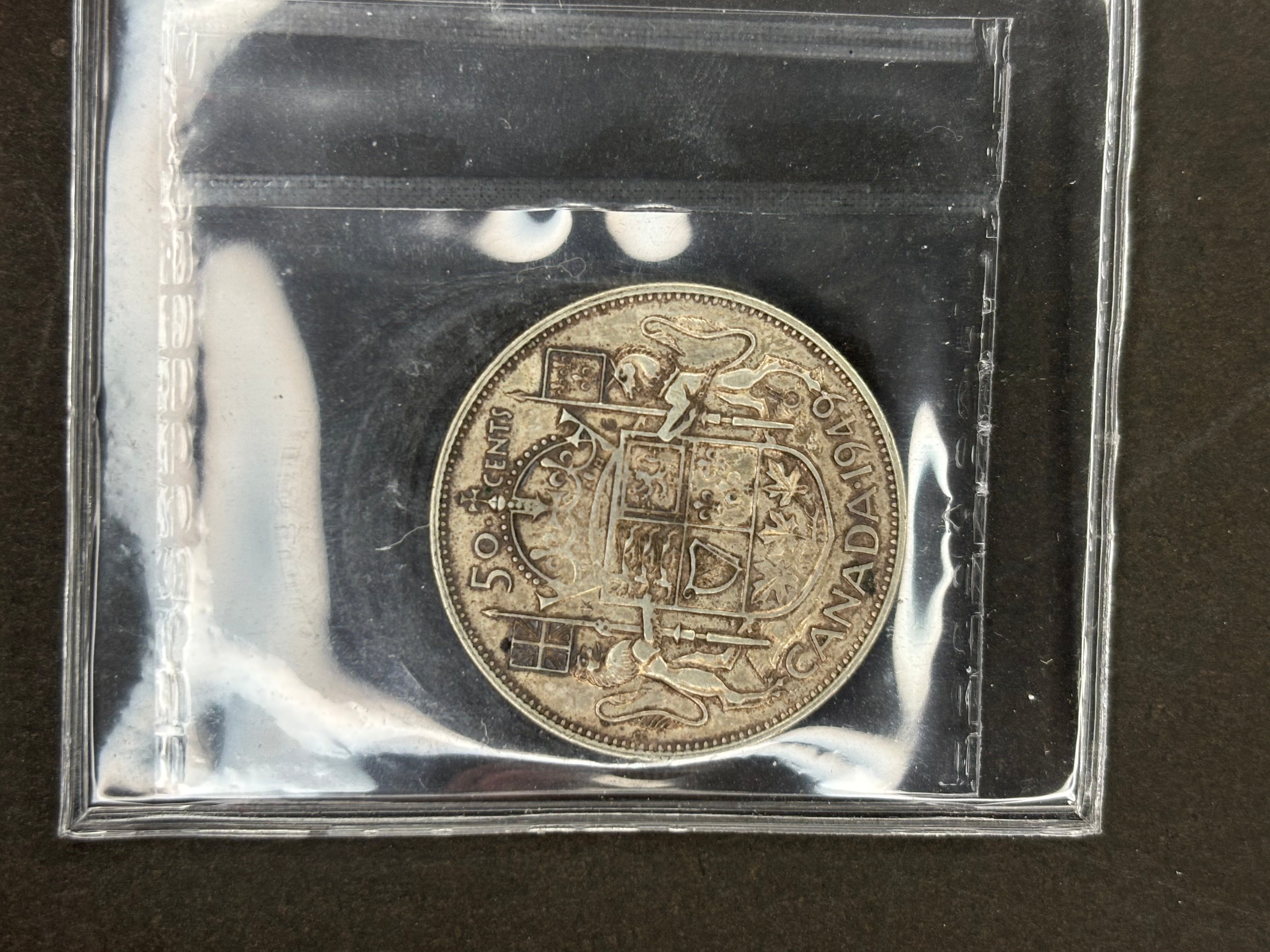 Pièce de monnaie en argent du Canada - 50 cents - 1949 Sabot / ICCS VF30