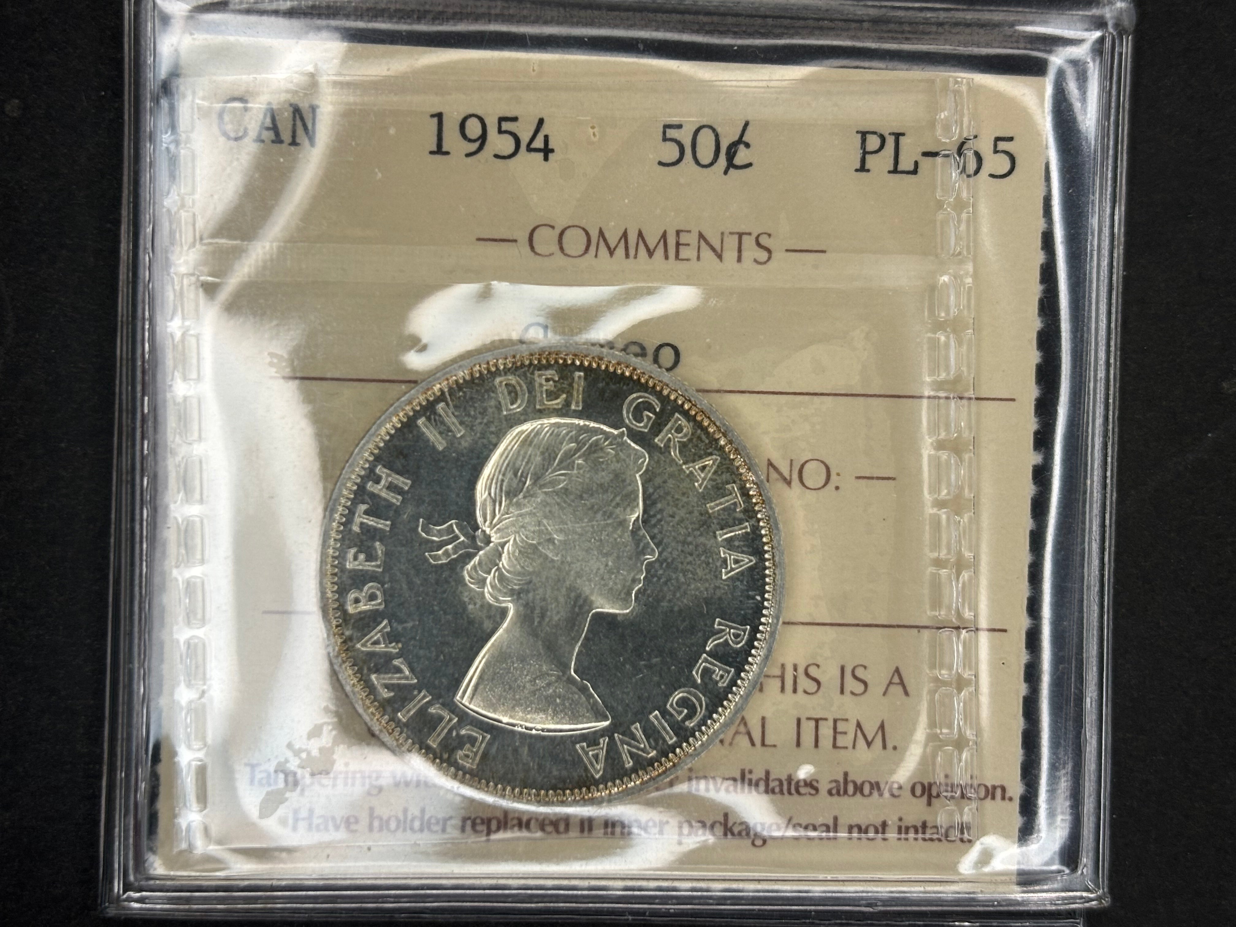 Pièce d'argent du Canada - 50 cents - 1954 / ICCS PL65