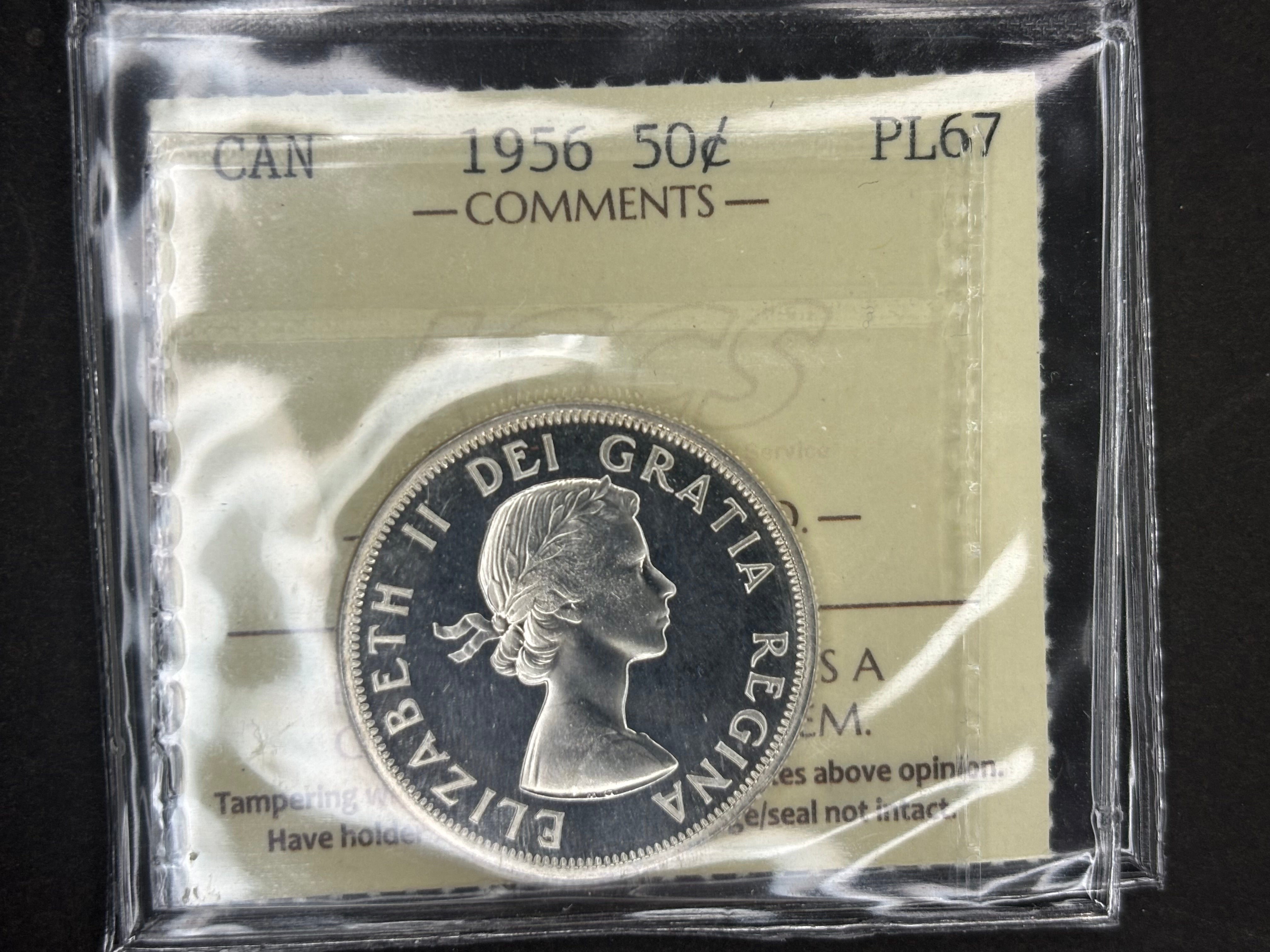 Canada Silver Coin - 50 cents - 1956 / ICCS PL67