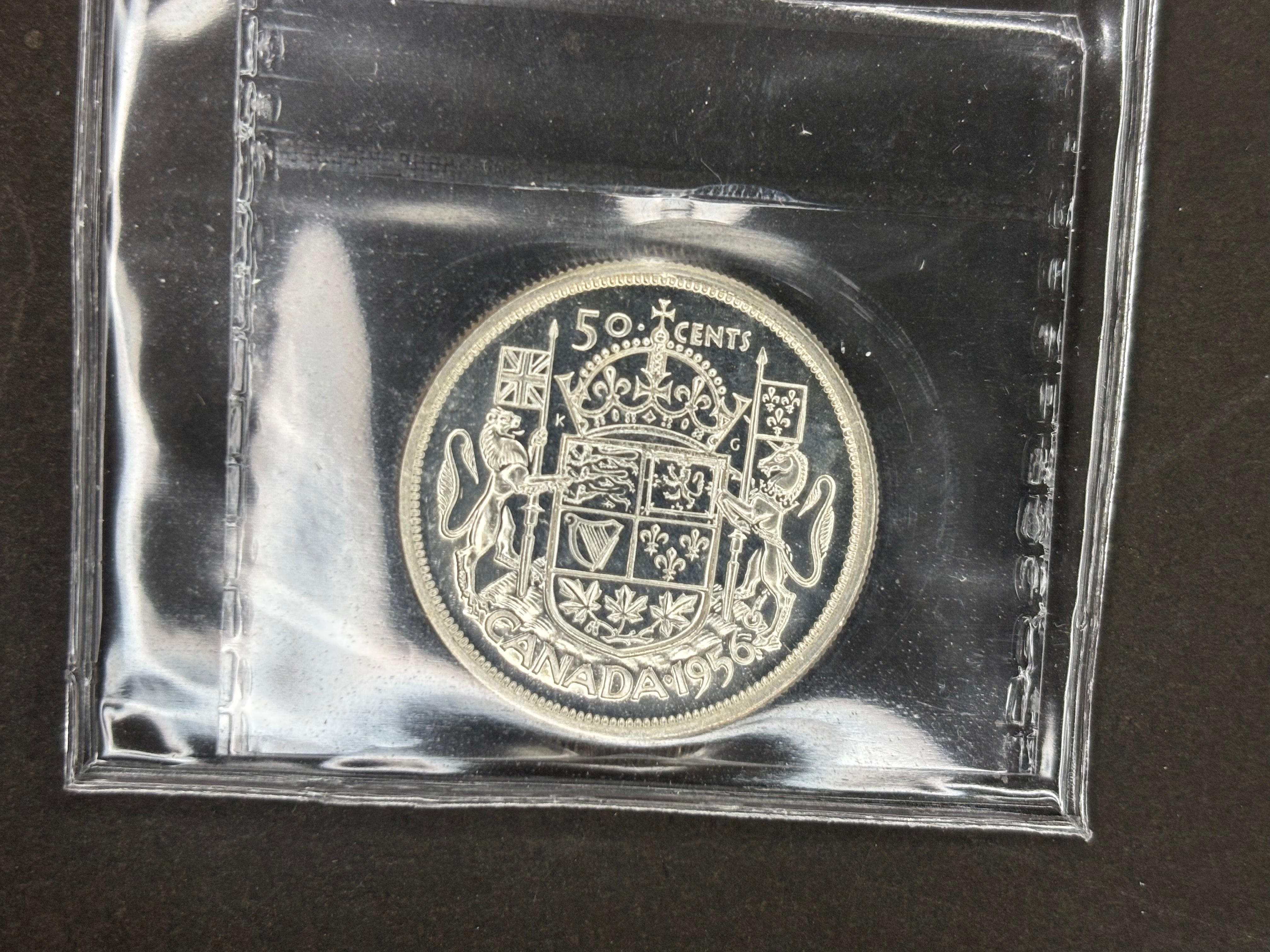 Canada Silver Coin - 50 cents - 1956 / ICCS PL67