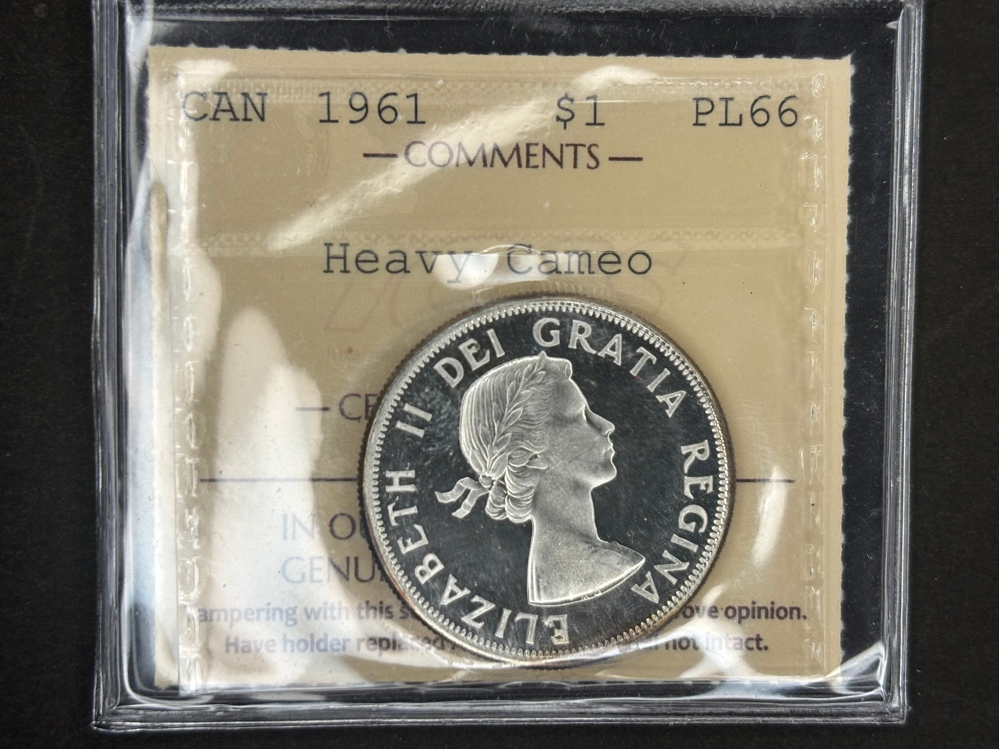 Canada Silver Coin - 50 cents - 1961 Heavy Cameo / ICCS PL66