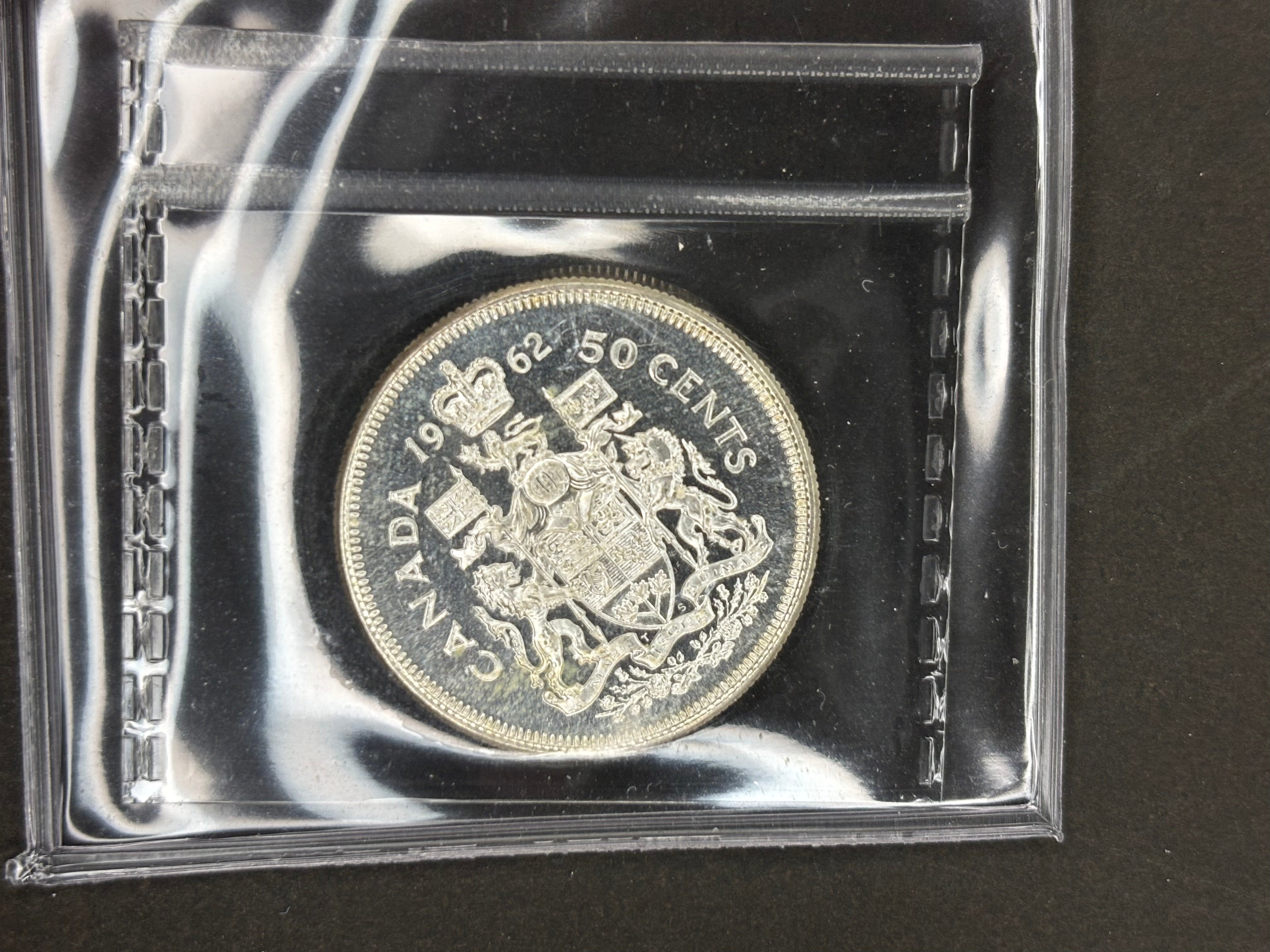 Canada Silver Coin - 50 cents - 1962 / ICCS MS64