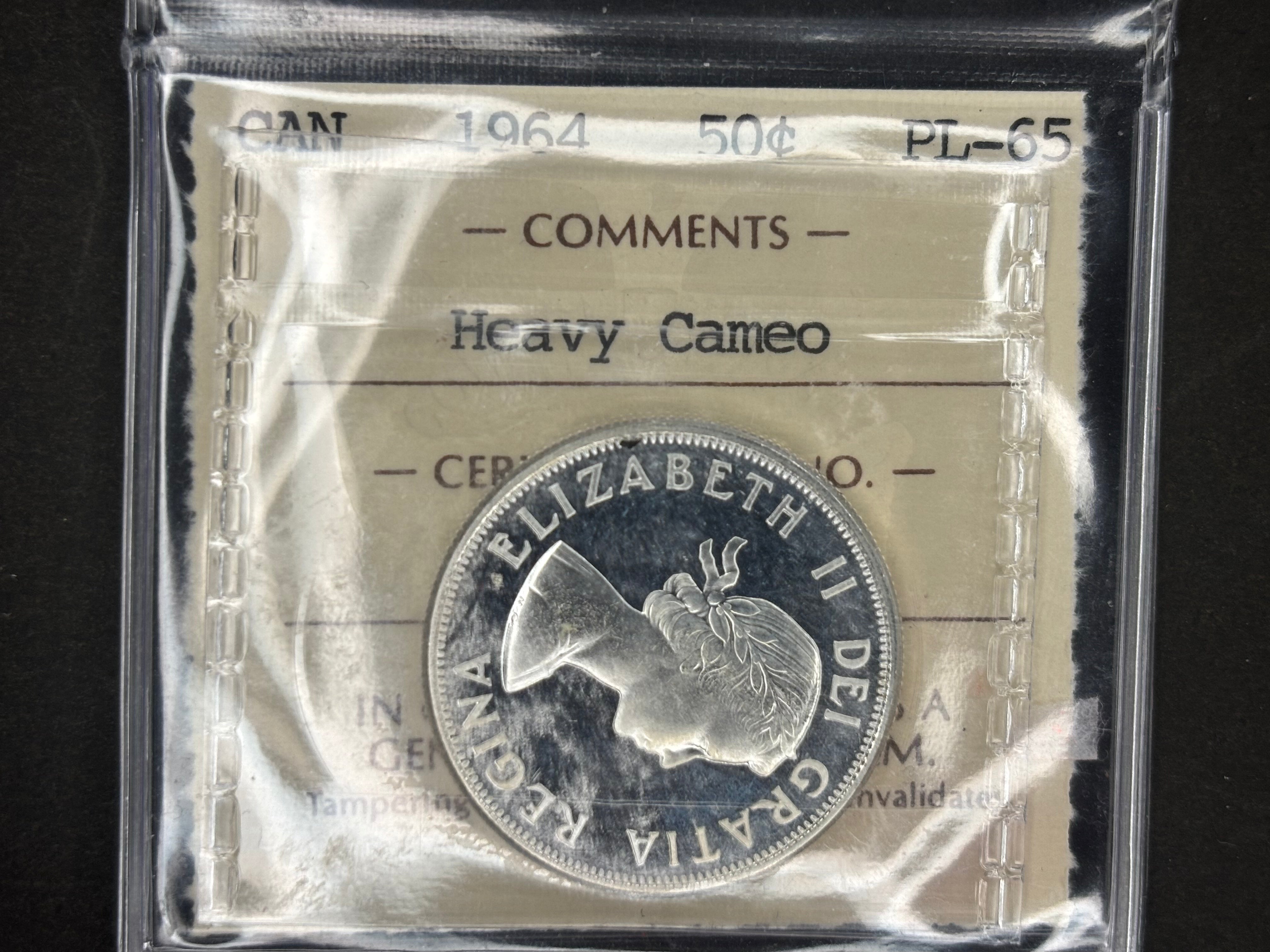 Canada Silver Coin - 50 cents - 1964 Heavy cameo / ICCS PL65