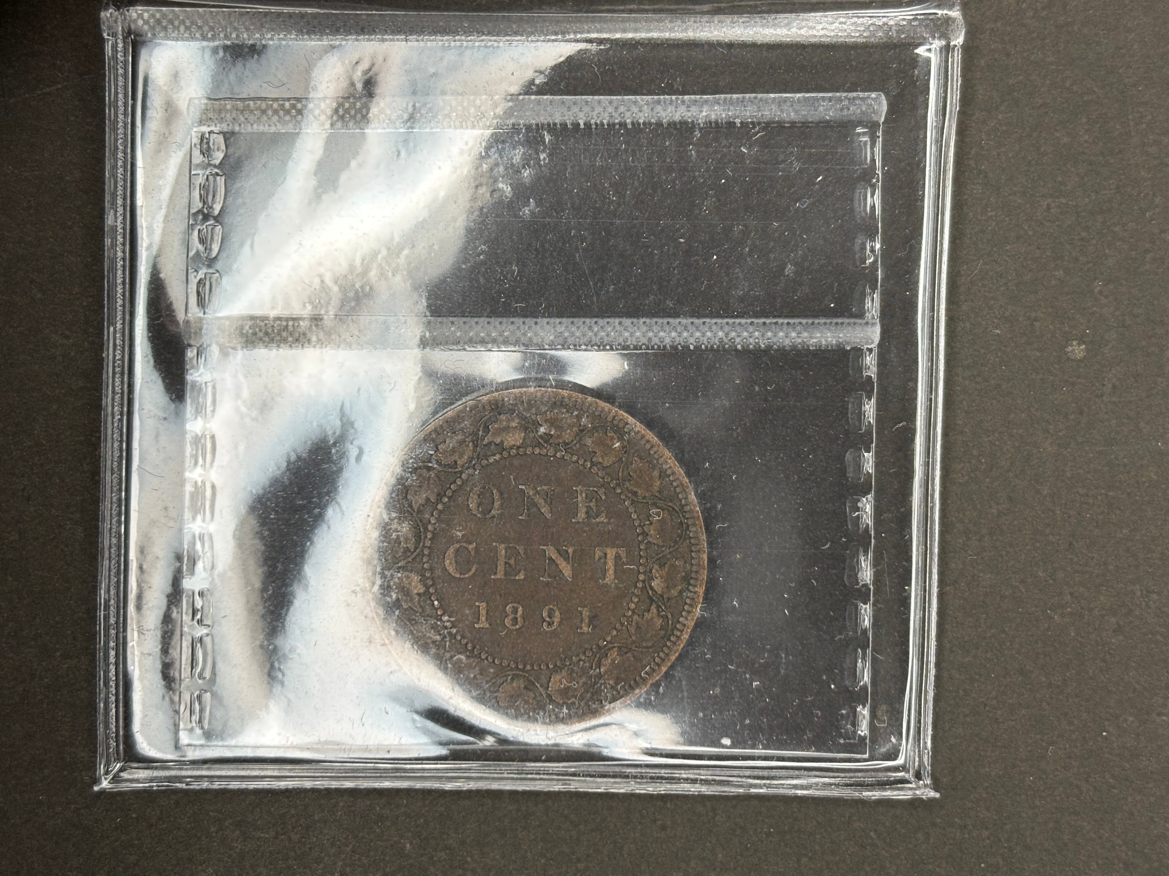 Canadian Coin - Penny - 1891 Obv 3 LD SD - ICCS EF40