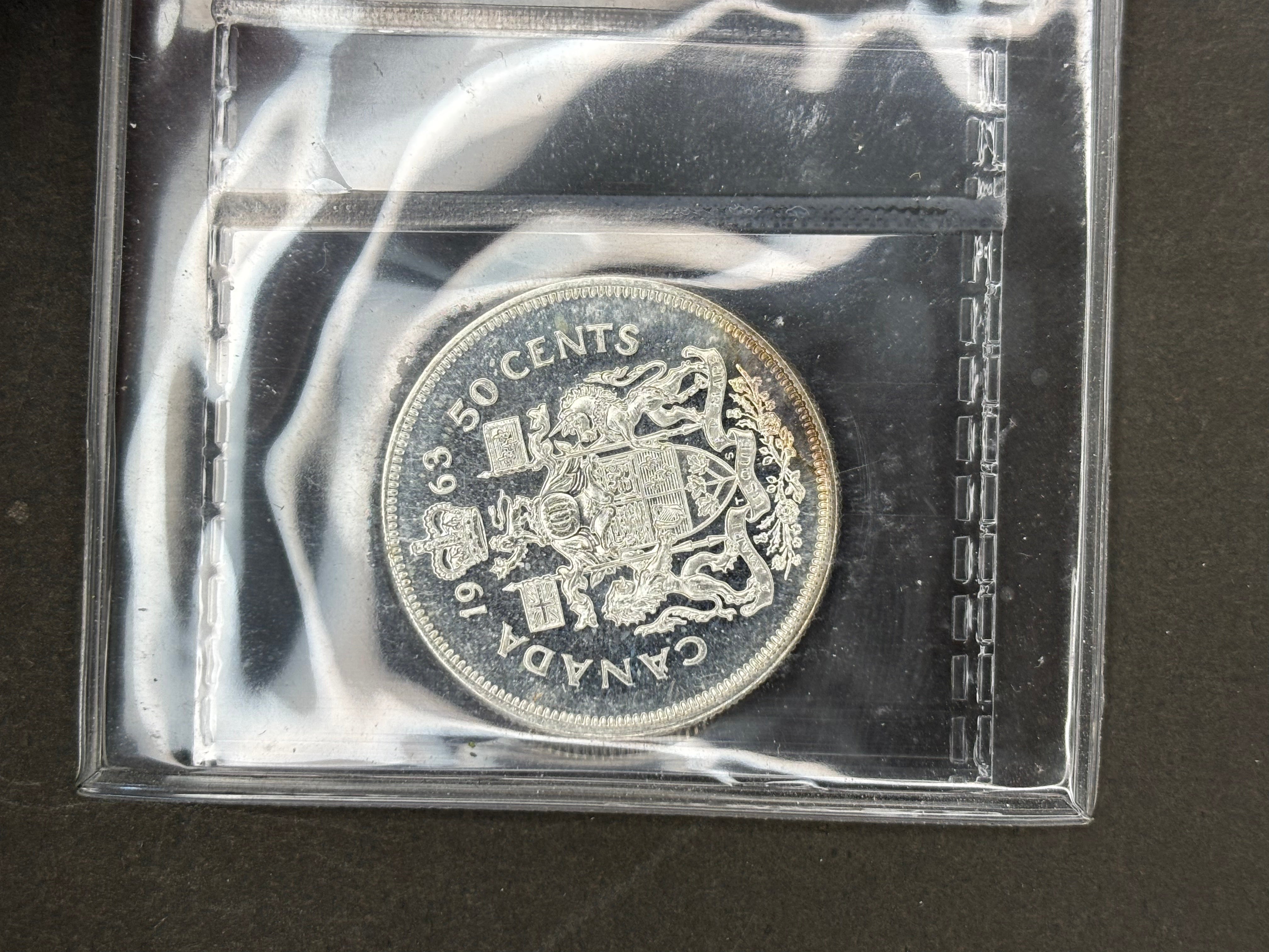 Canada Silver Coin - 50 cents - 1963 / ICCS PL64