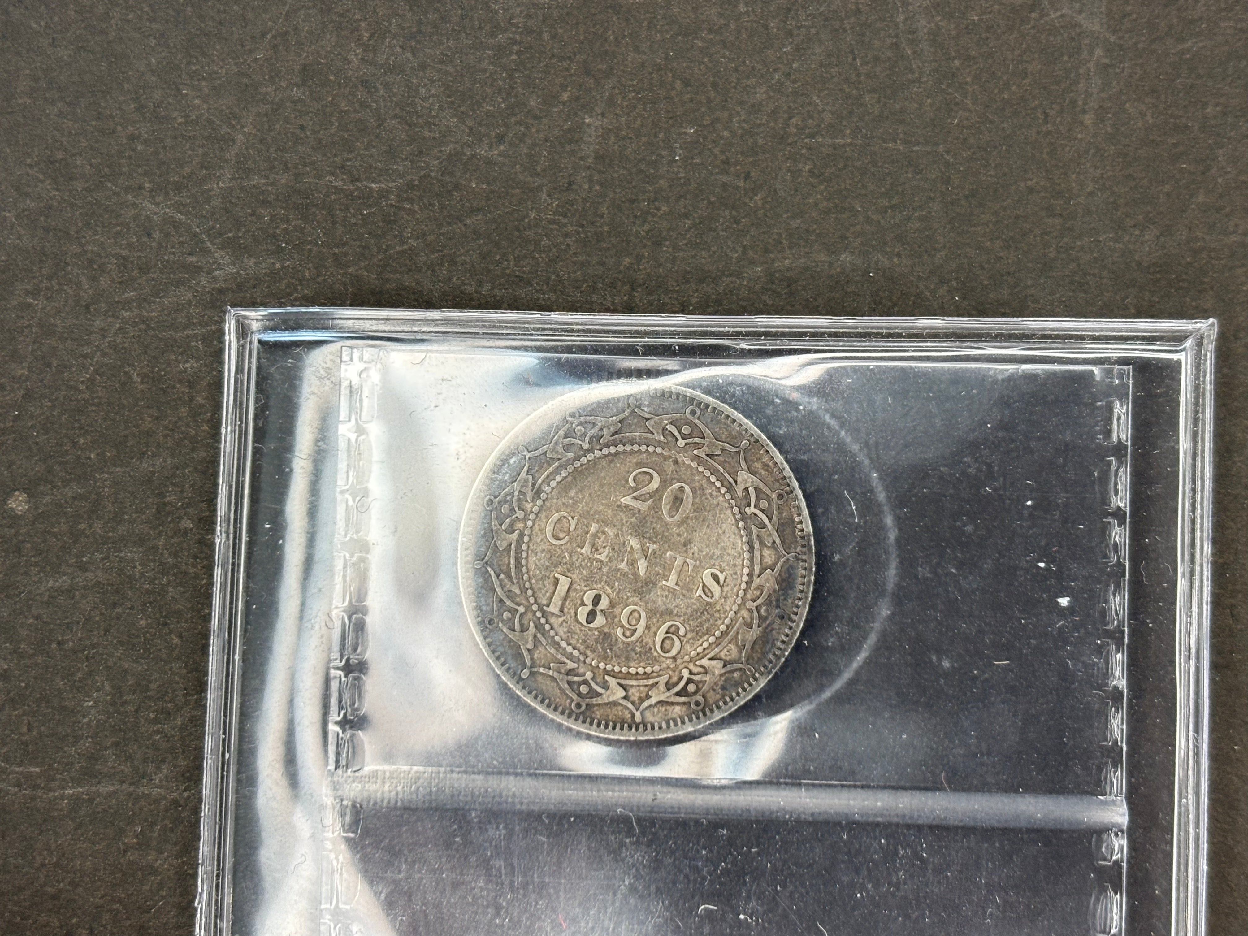 Canadian Silver Coin - NFLD 20 Cents - 1896 obv 2 - VF30 ICCS